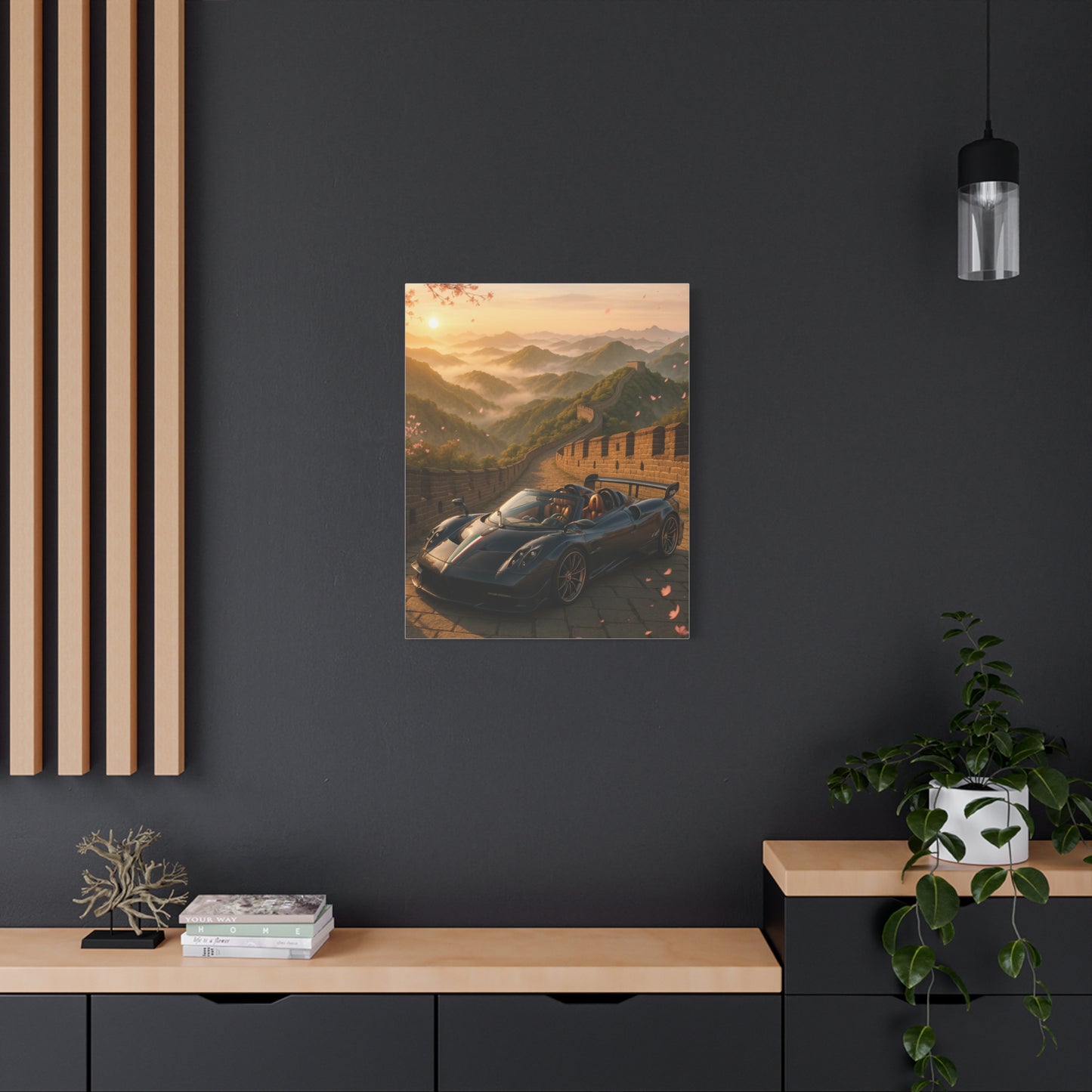 Canvas Wall Art - Pagani Huayra BC Roadster Chilling in Space