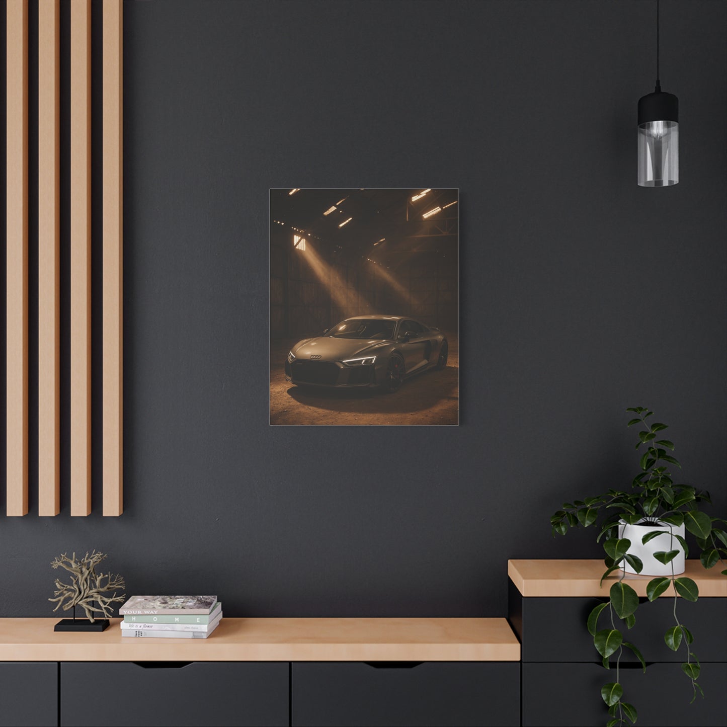 Canvas Art Print - Audi R8 in Barn