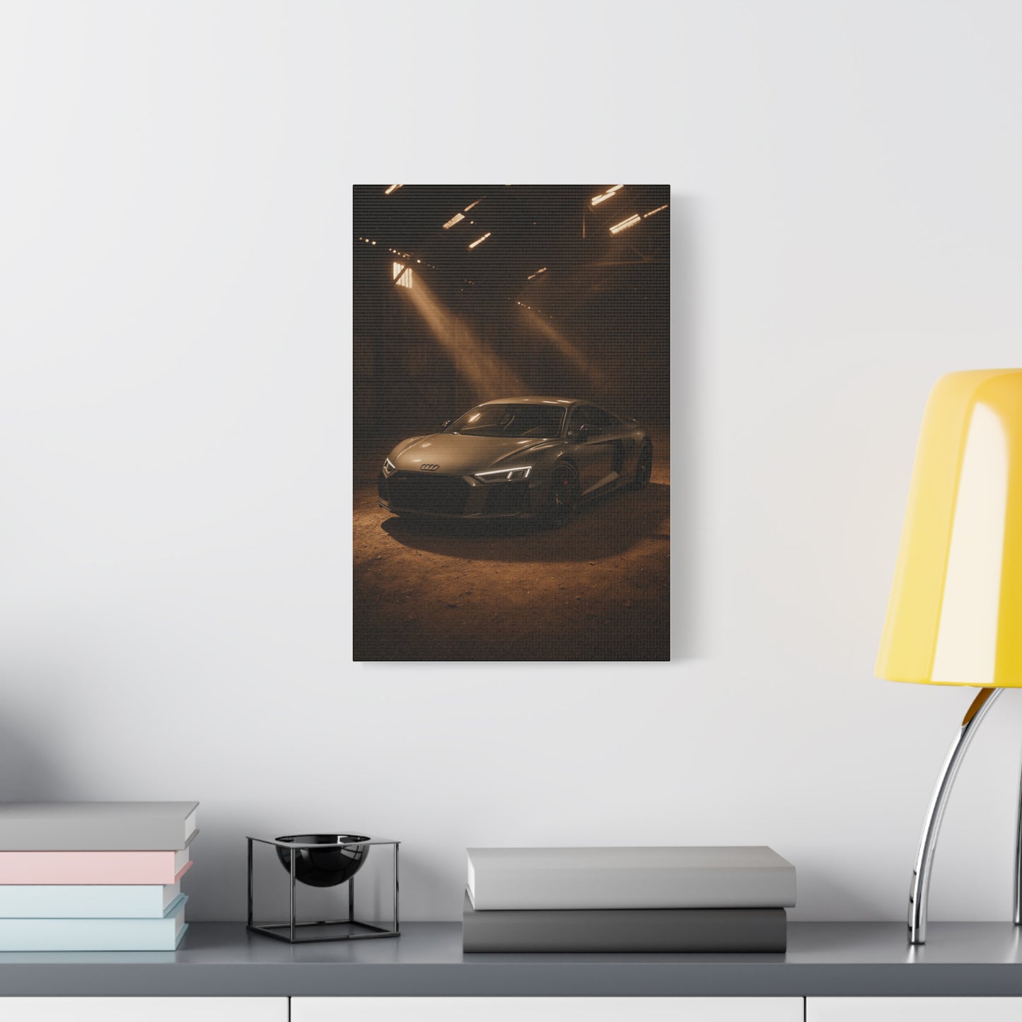 Canvas Art Print - Audi R8 in Barn