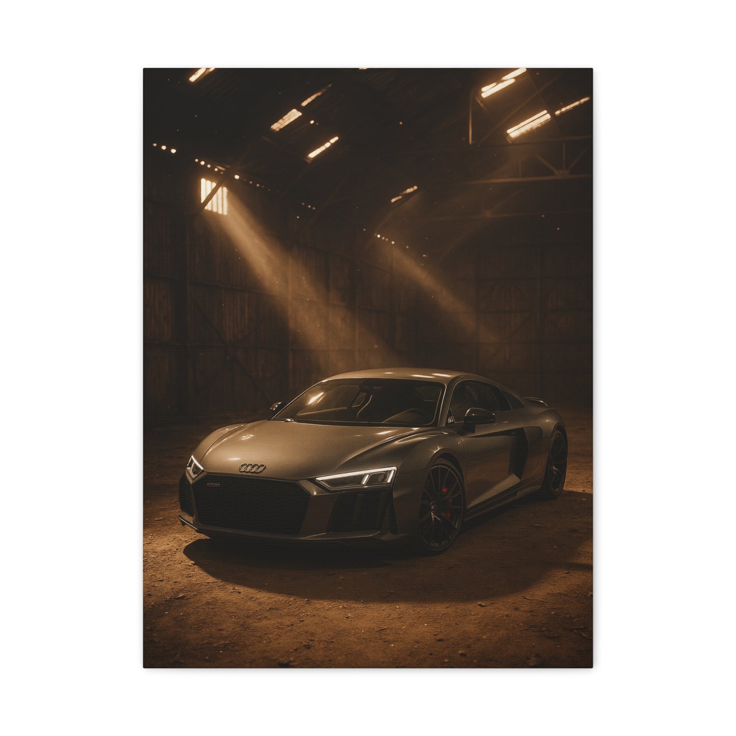 Canvas Art Print - Audi R8 in Barn