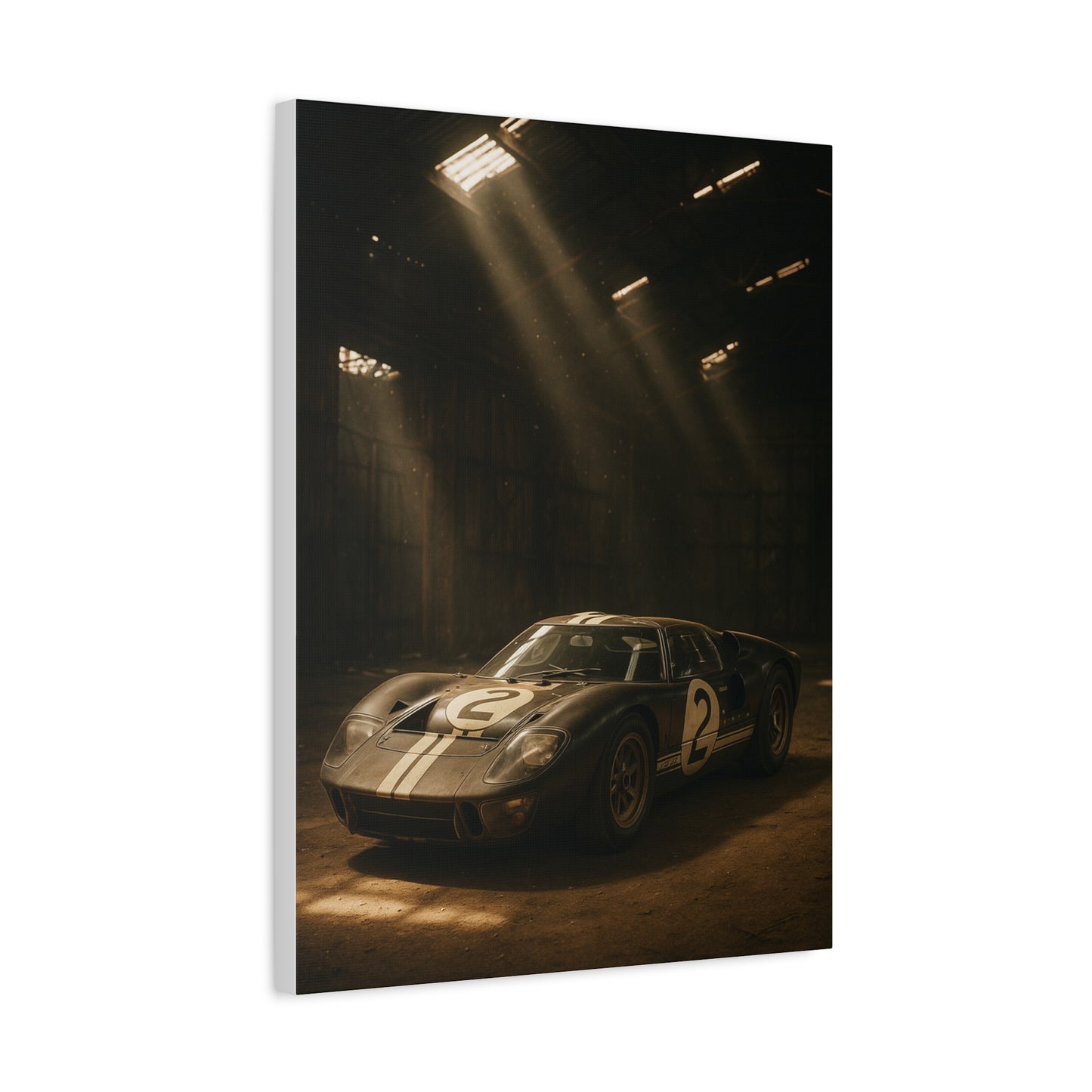 Canvas Print - Classic GT40 stored away in a barn