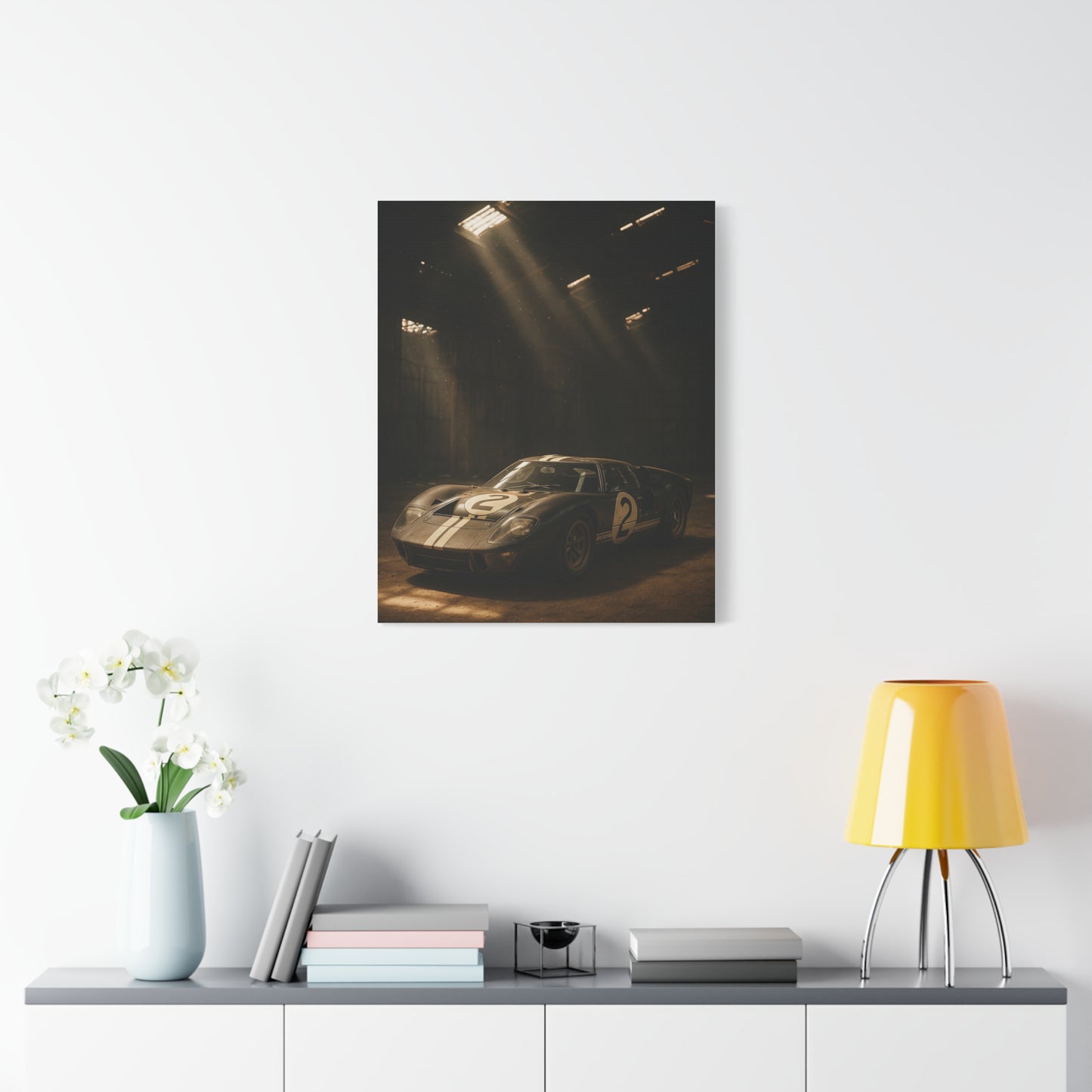 Canvas Print - Classic GT40 stored away in a barn