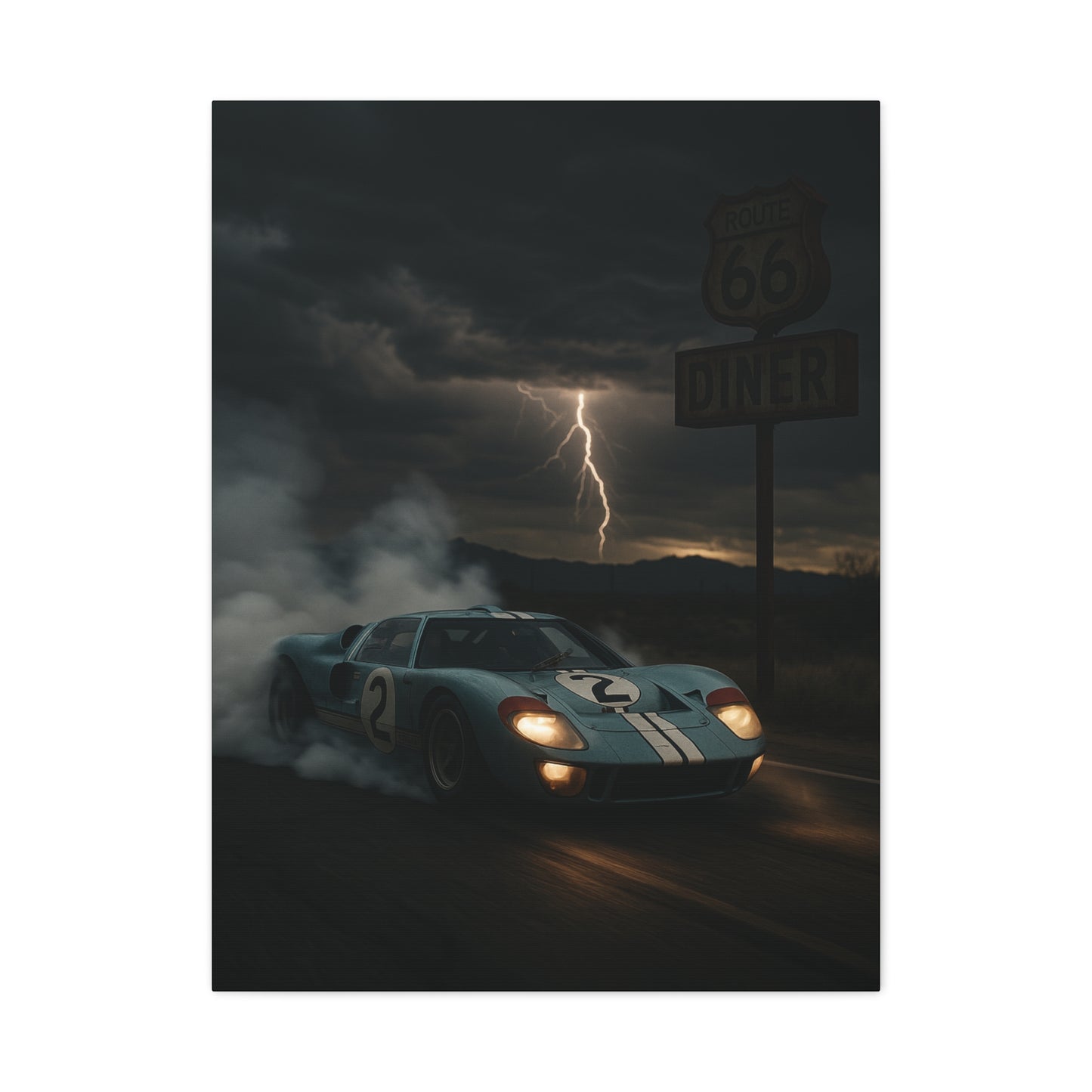 Canvas Print - Ford GT40 Doing a Burnout