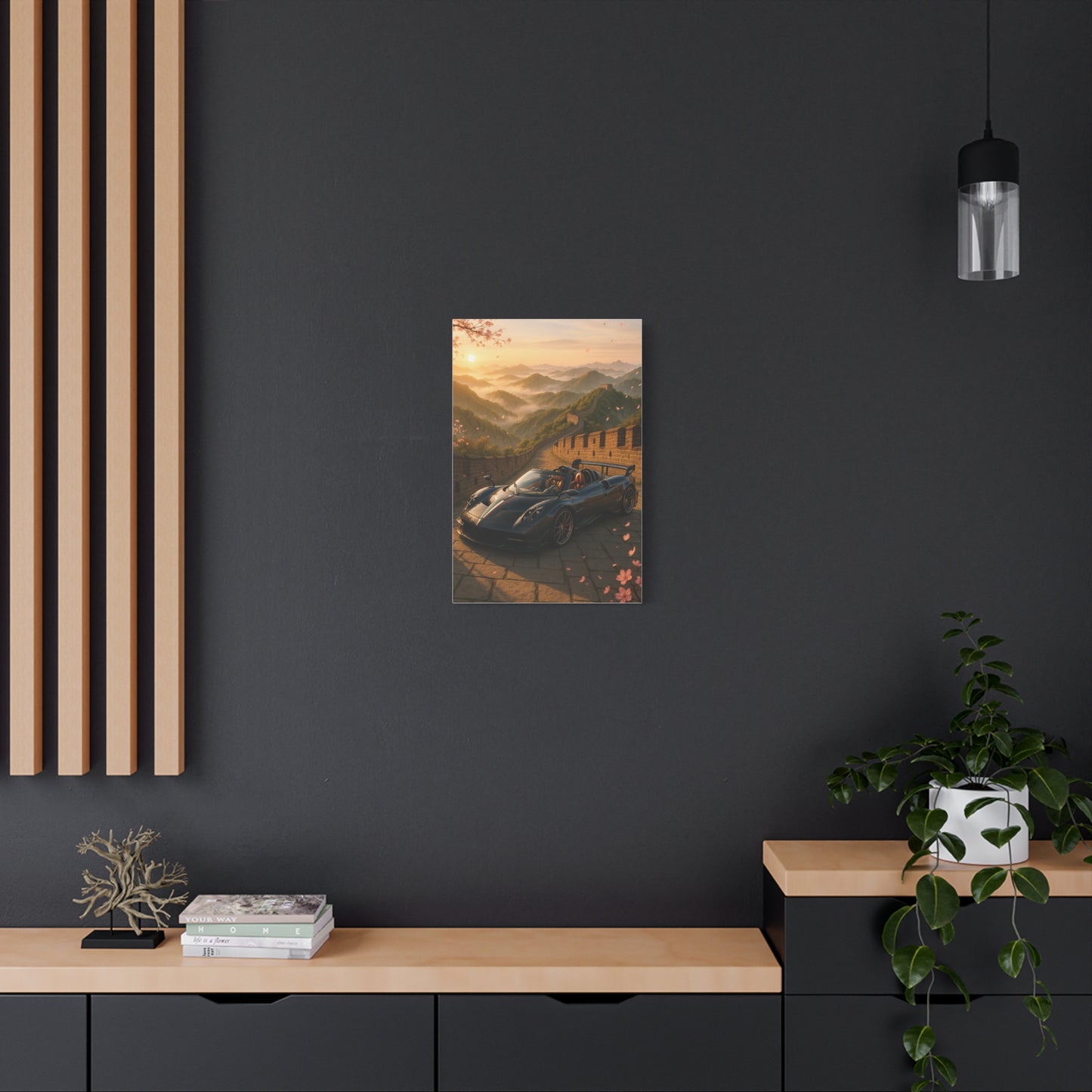 Canvas Wall Art - Pagani Huayra BC Roadster Chilling in Space