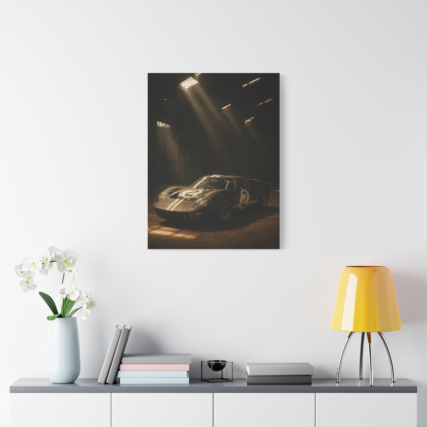 Canvas Print - Classic GT40 stored away in a barn