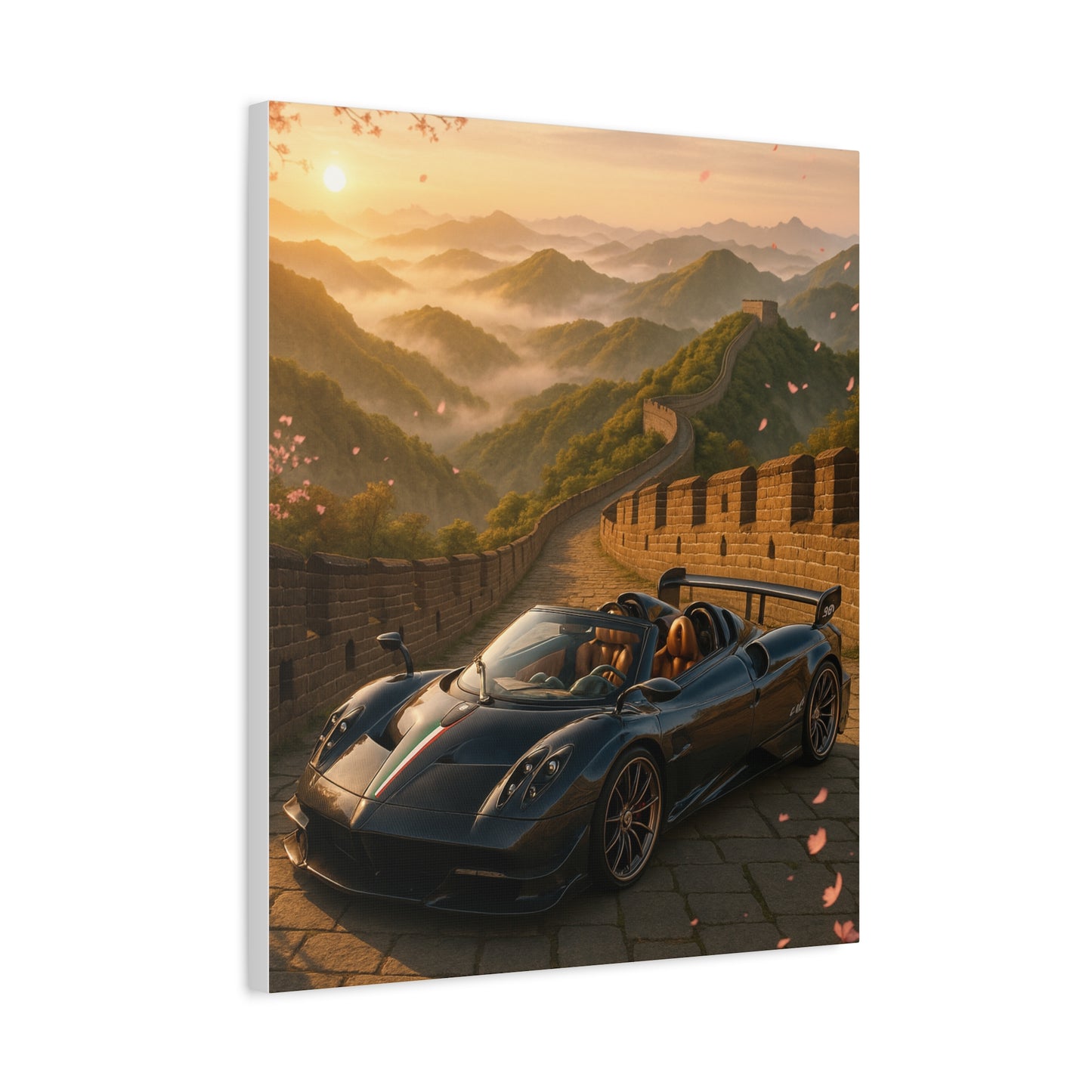 Canvas Wall Art - Pagani Huayra BC Roadster Chilling in Space