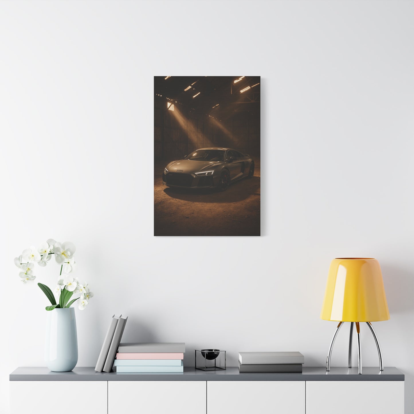 Canvas Art Print - Audi R8 in Barn