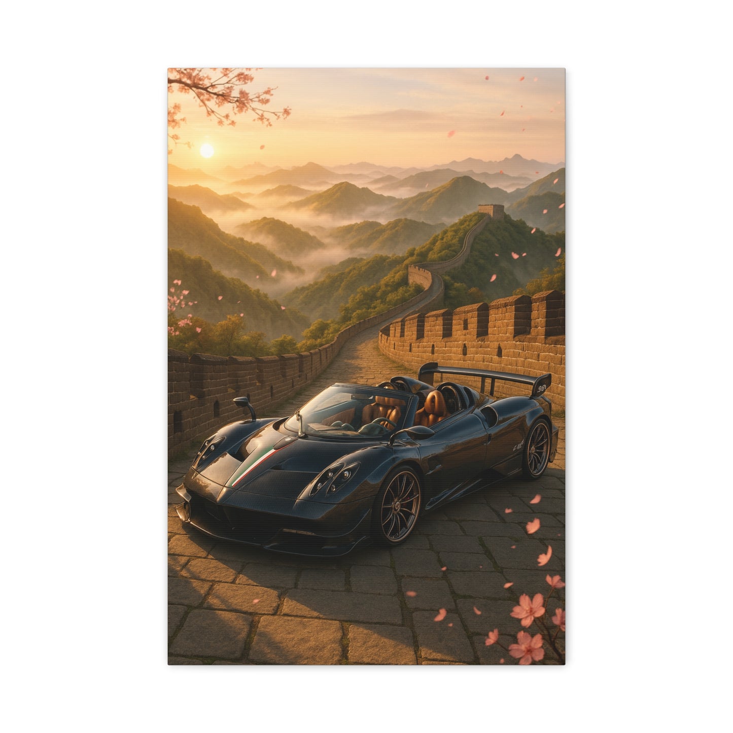 Canvas Wall Art - Pagani Huayra BC Roadster Chilling in Space