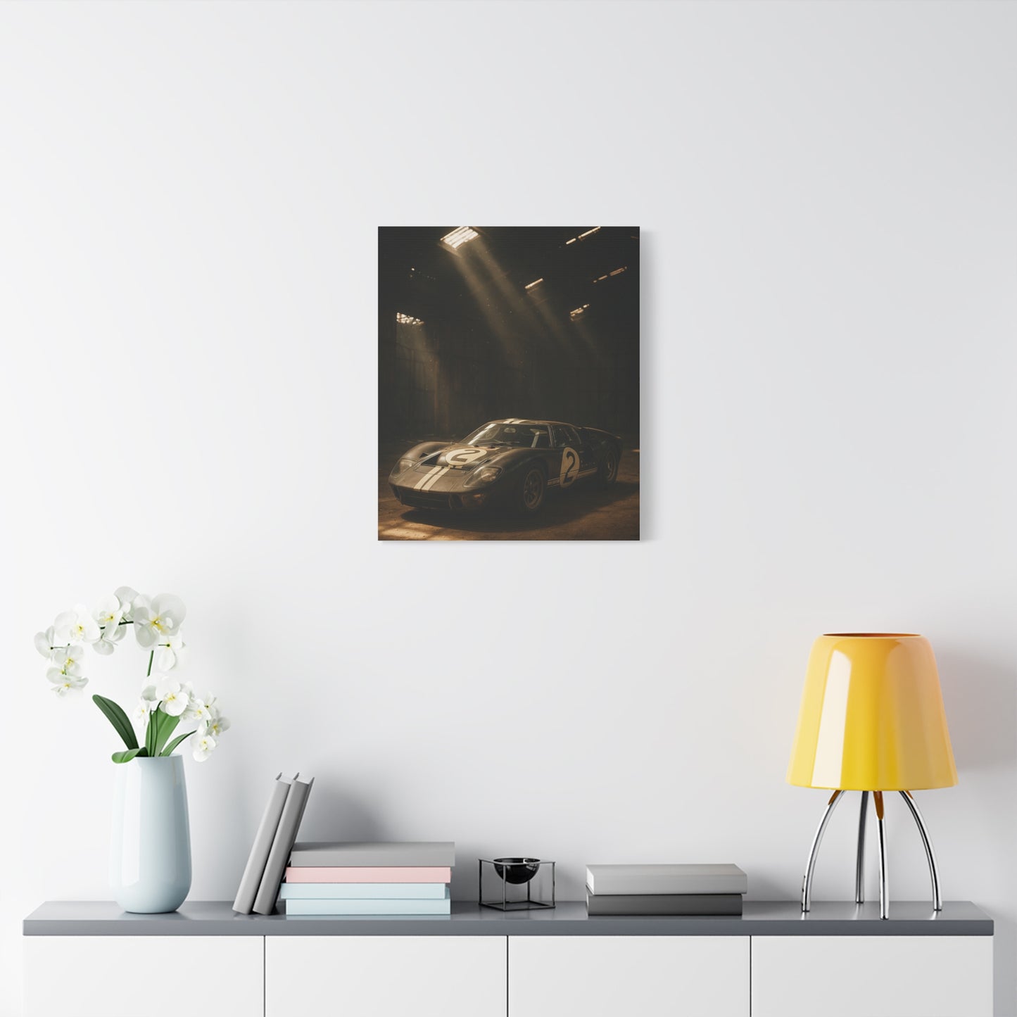 Canvas Print - Classic GT40 stored away in a barn