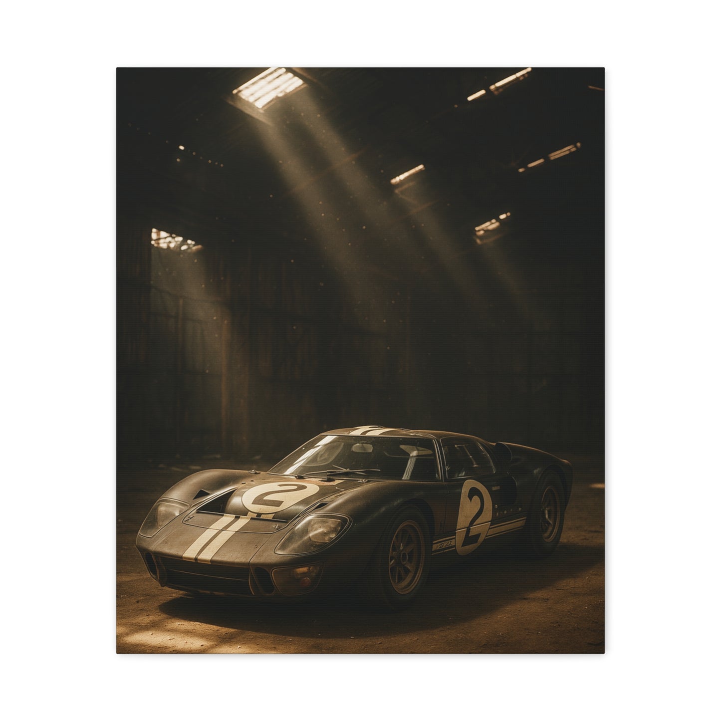 Canvas Print - Classic GT40 stored away in a barn