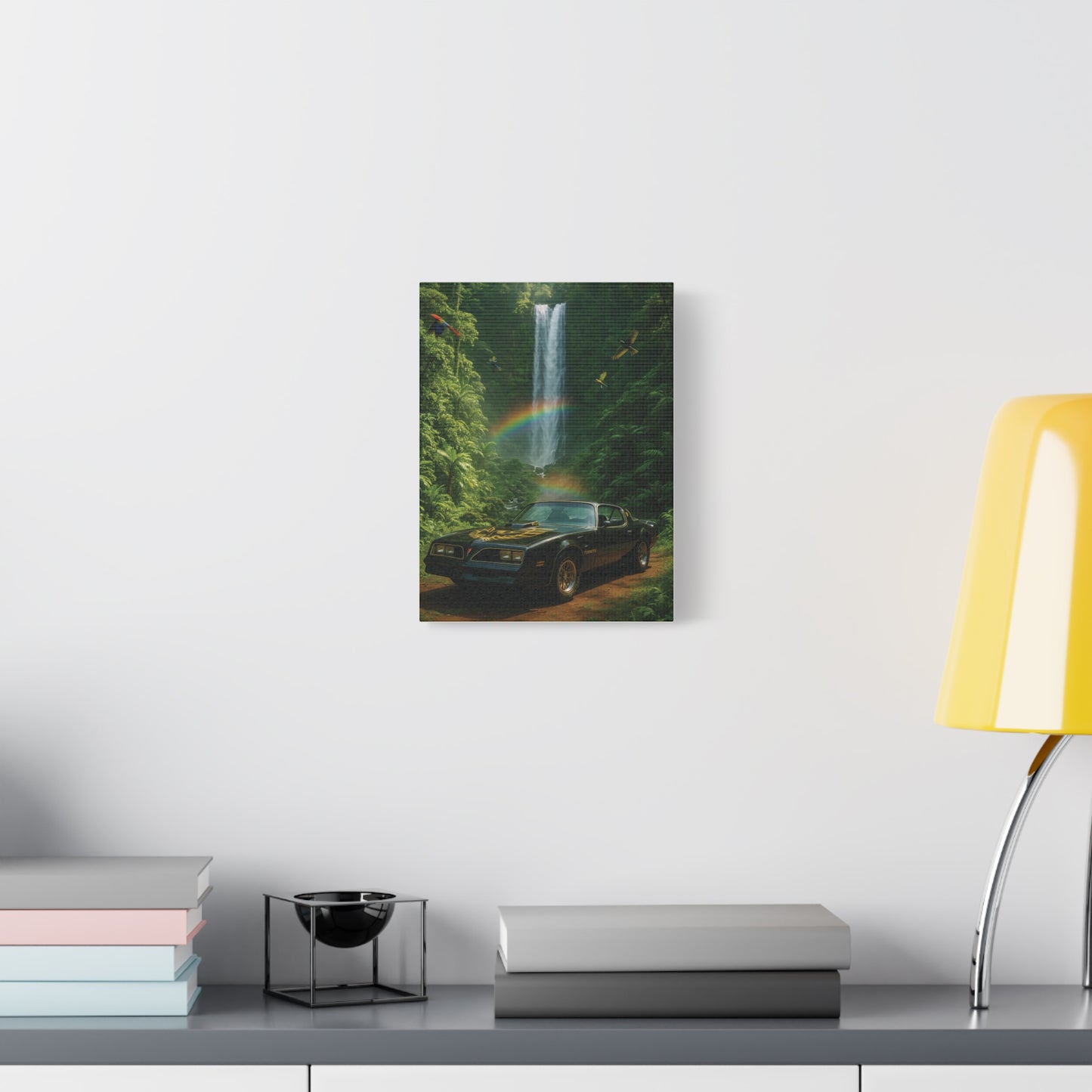 Canvas Print - Pontiac Firebird Trans Am driving through the jungle