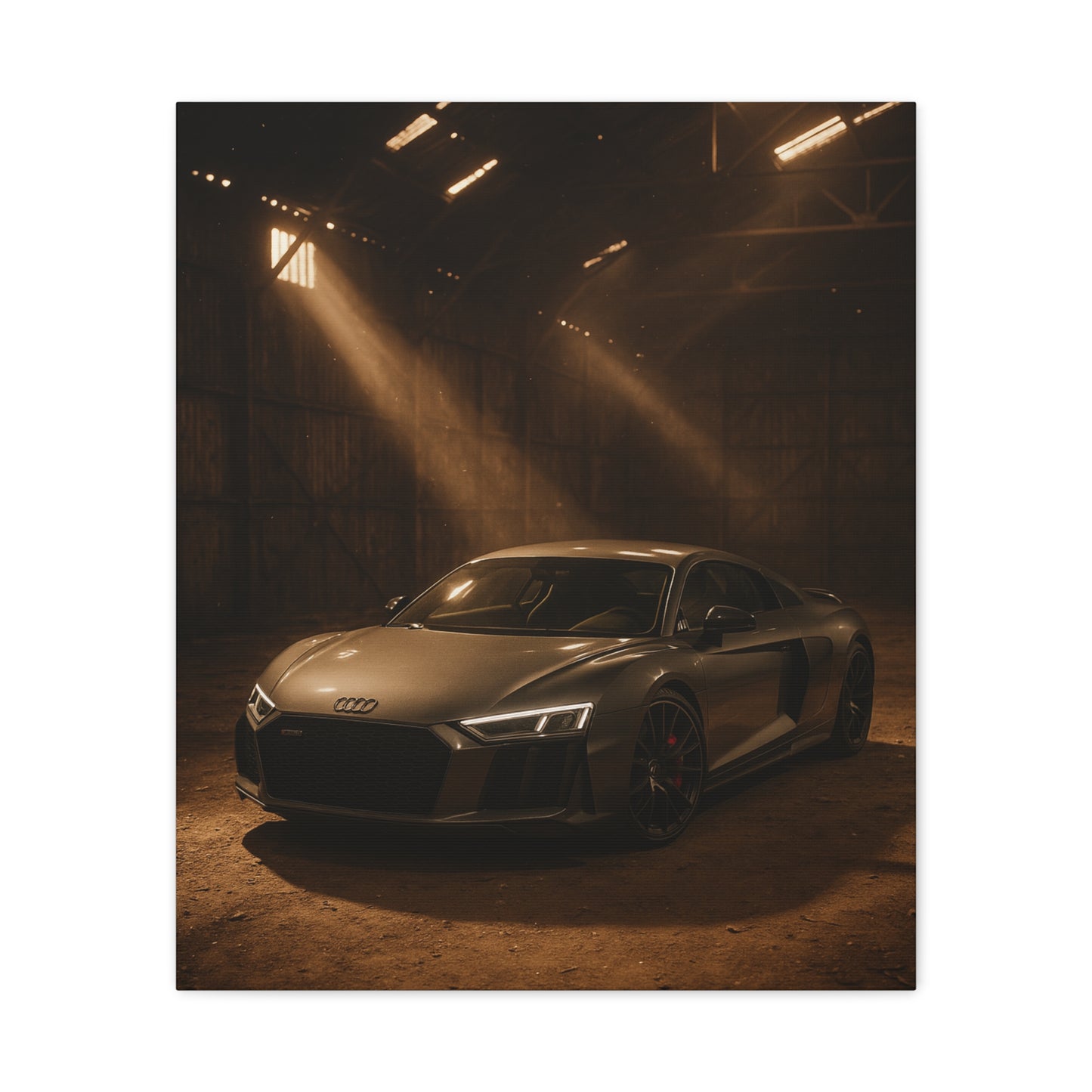 Canvas Art Print - Audi R8 in Barn