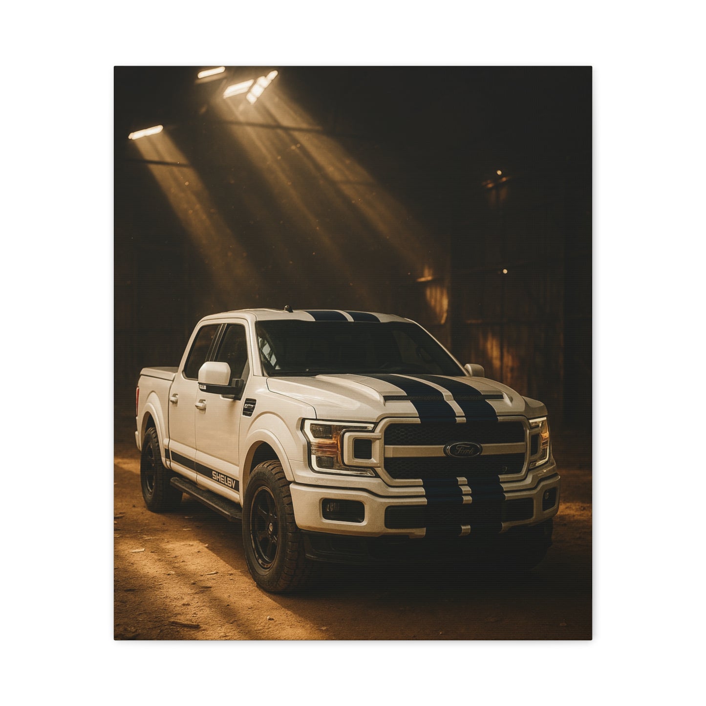 Canvas Print - Ford Shelby F-150 stored in a barn