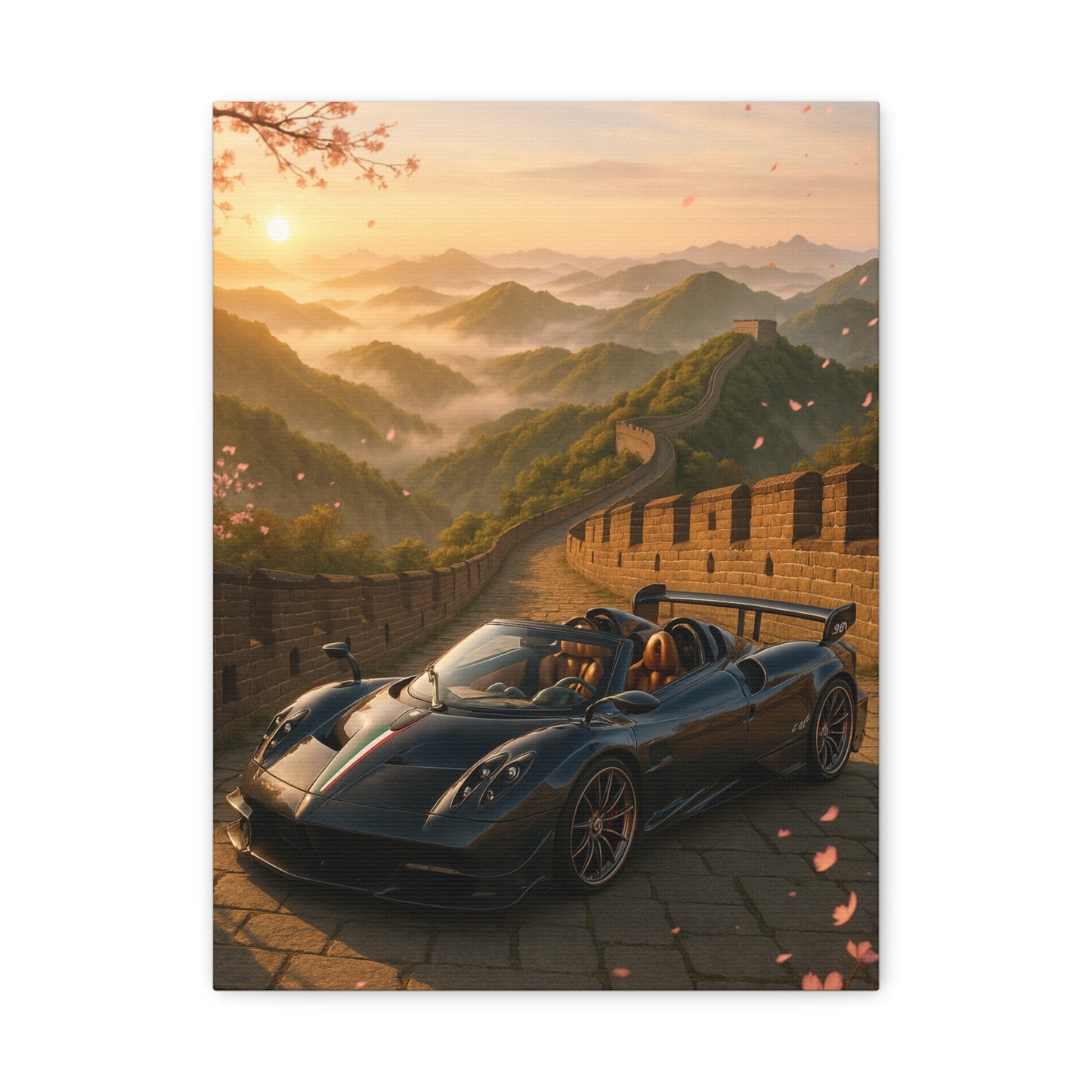 Canvas Wall Art - Pagani Huayra BC Roadster Chilling in Space