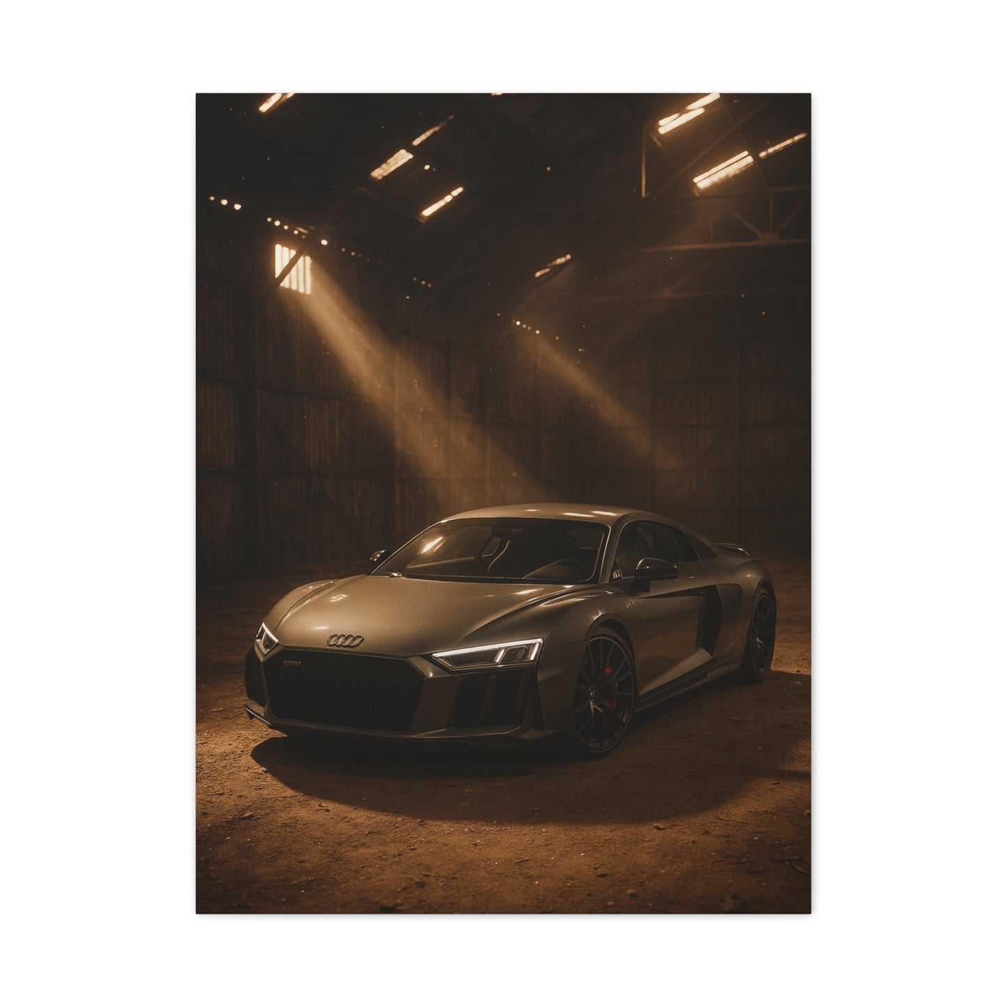 Canvas Art Print - Audi R8 in Barn