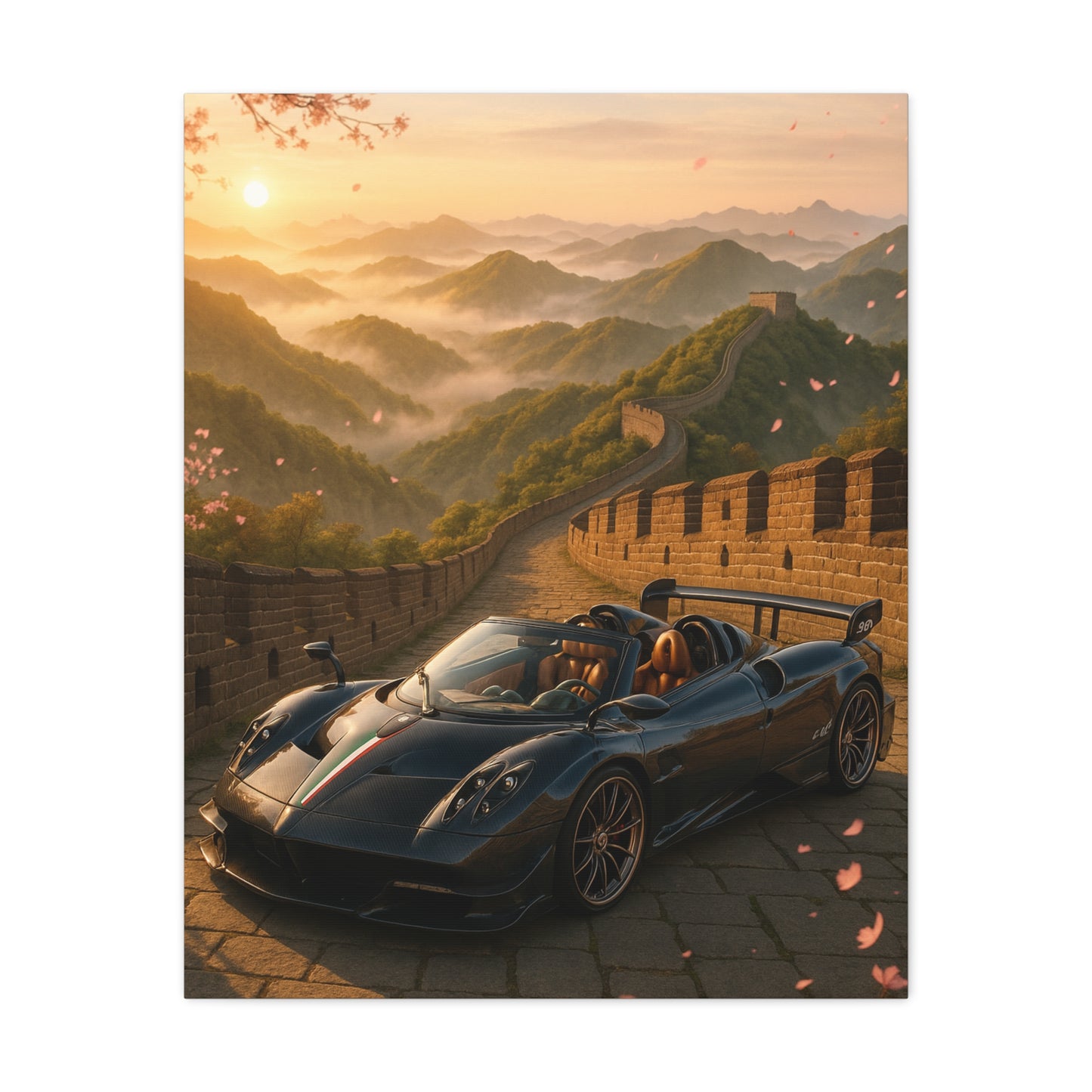Canvas Wall Art - Pagani Huayra BC Roadster Chilling in Space