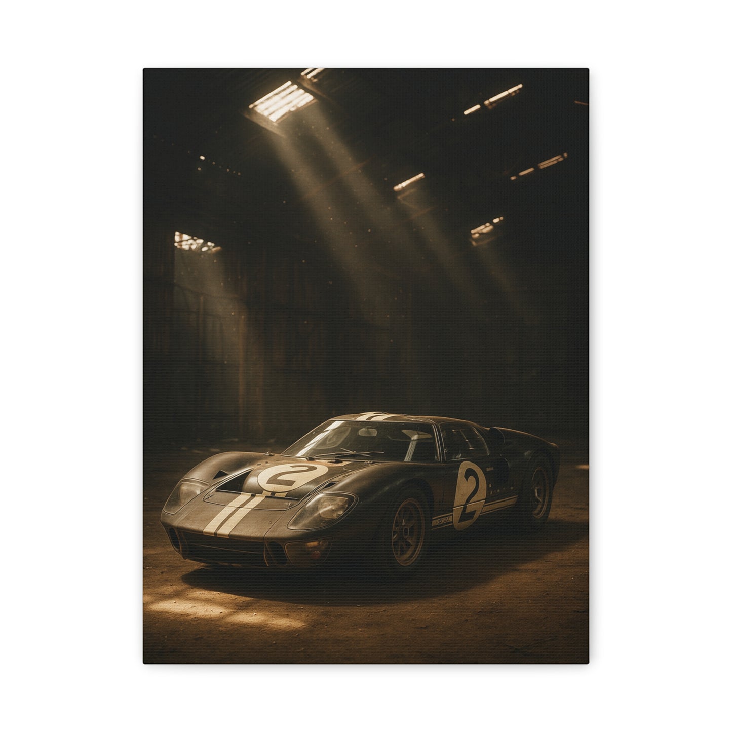 Canvas Print - Classic GT40 stored away in a barn