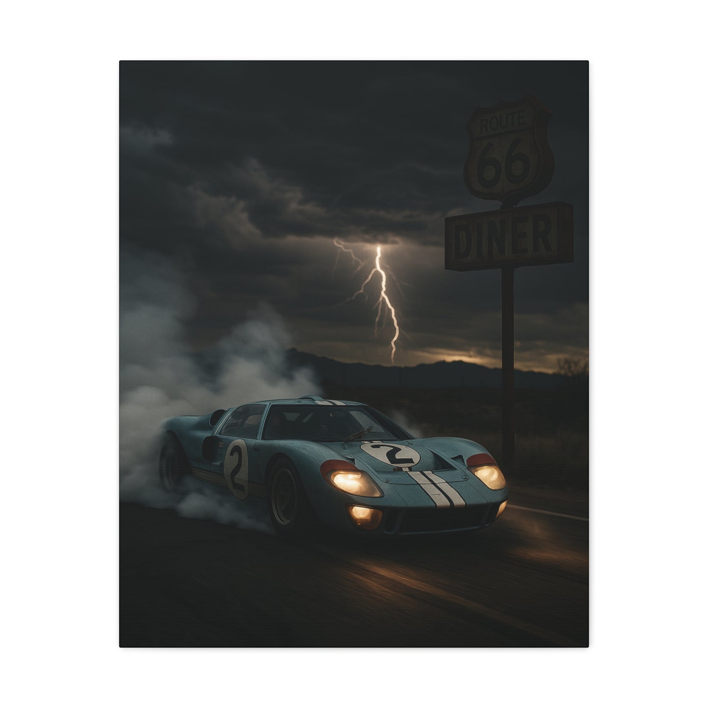 Canvas Print - Ford GT40 Doing a Burnout