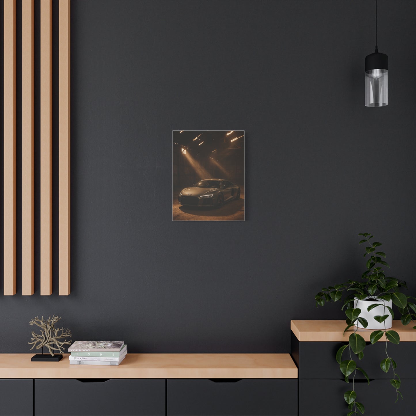 Canvas Art Print - Audi R8 in Barn