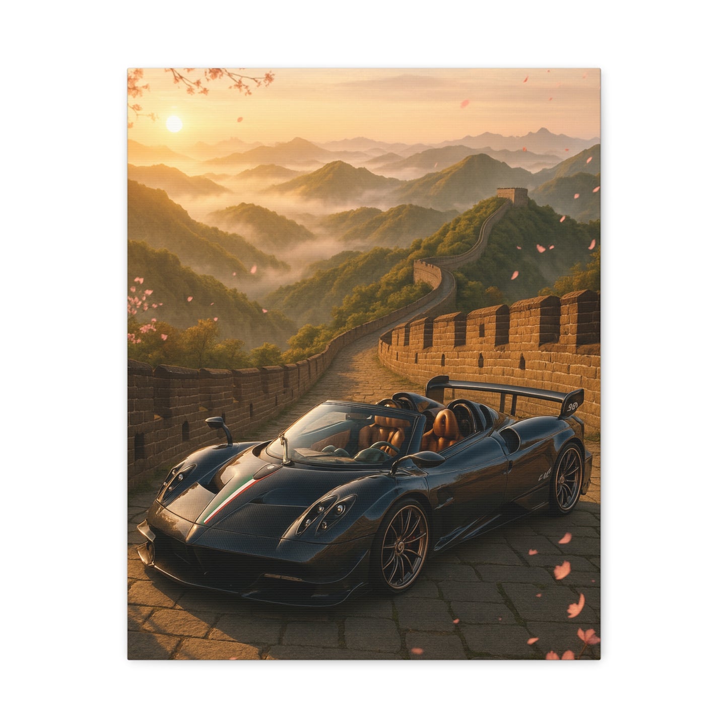 Canvas Wall Art - Pagani Huayra BC Roadster Chilling in Space