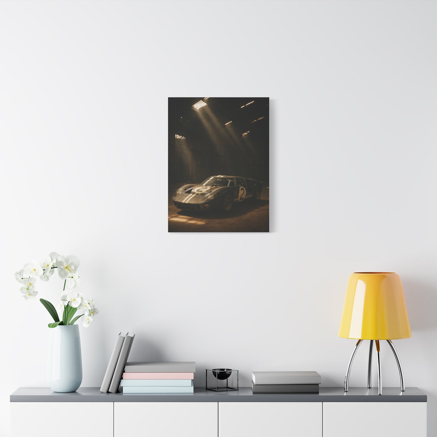 Canvas Print - Classic GT40 stored away in a barn