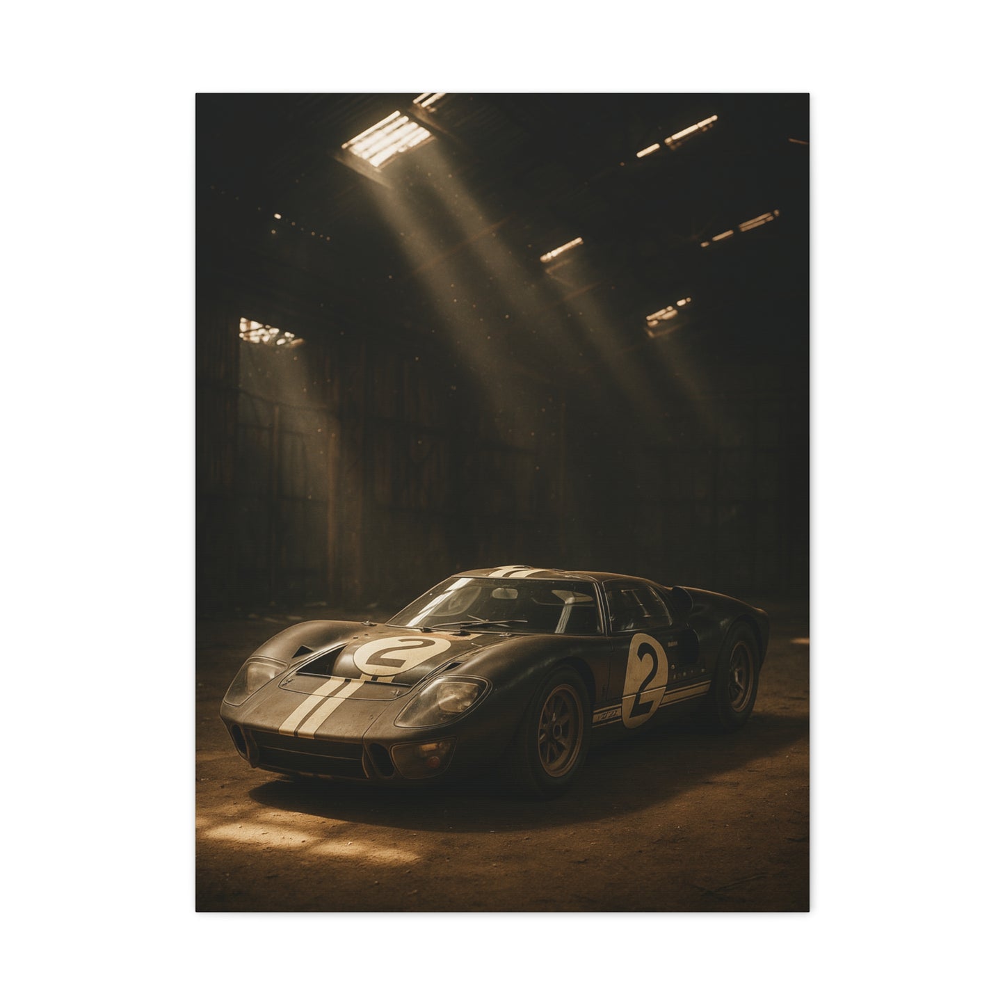 Canvas Print - Classic GT40 stored away in a barn