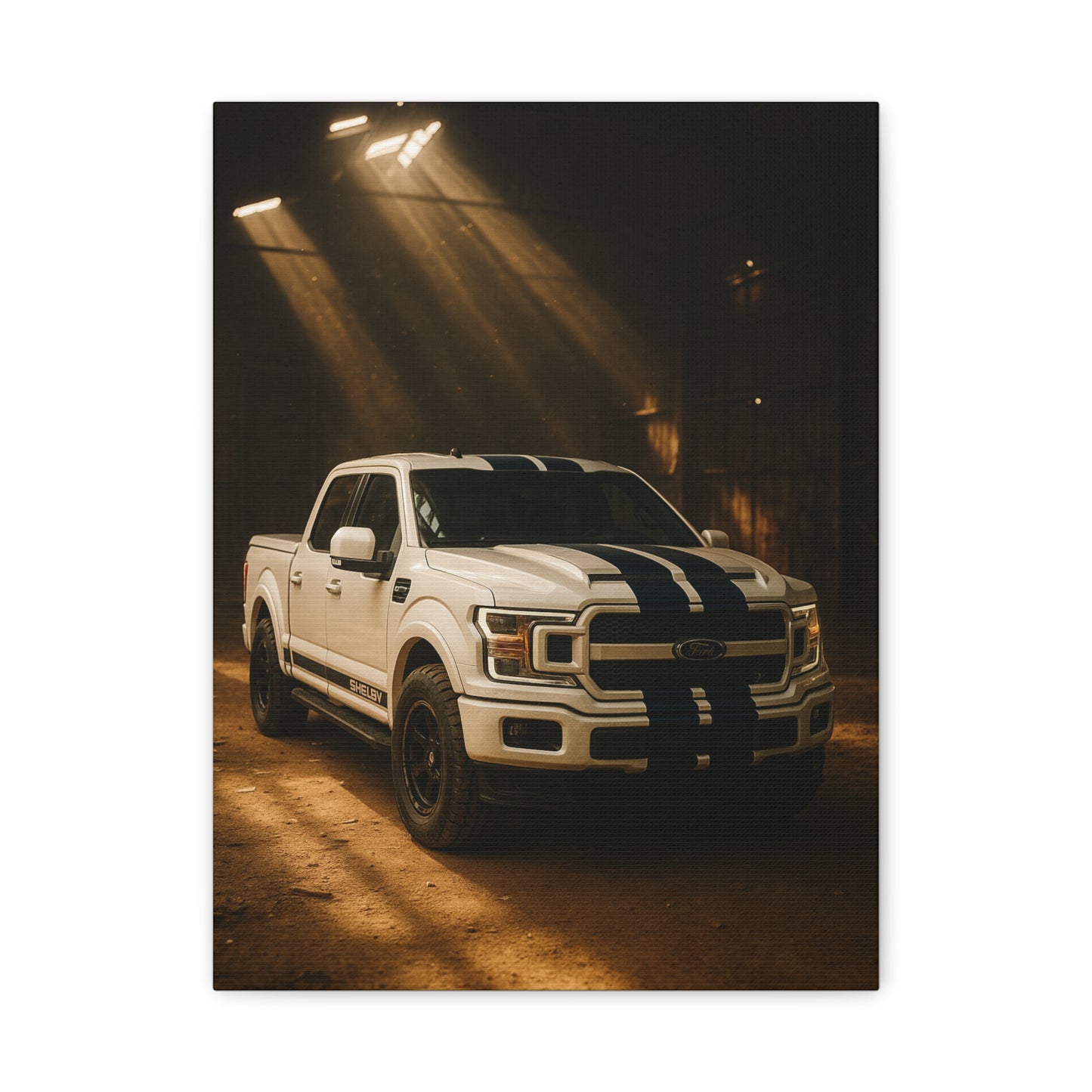 Canvas Print - Ford Shelby F-150 stored in a barn