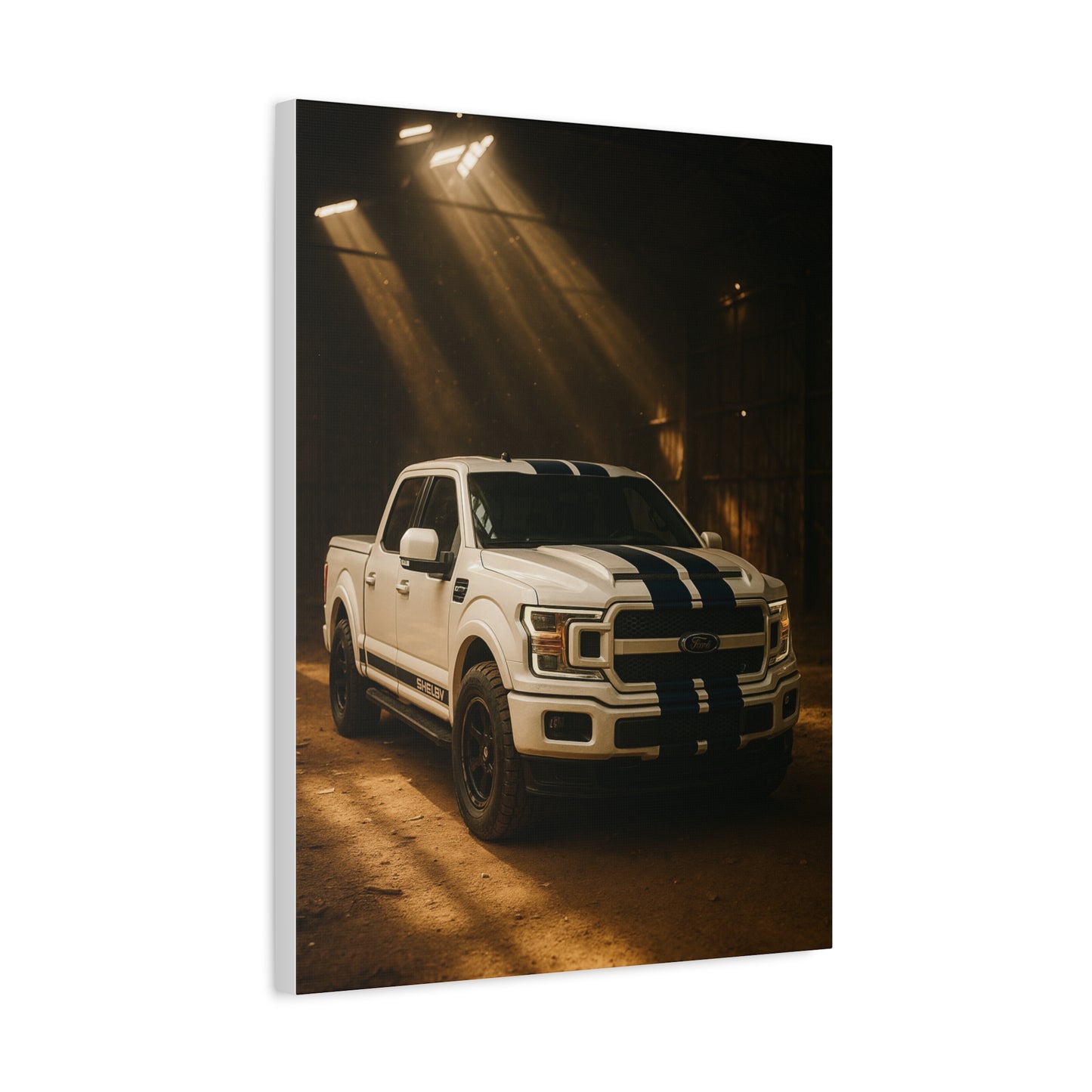 Canvas Print - Ford Shelby F-150 stored in a barn