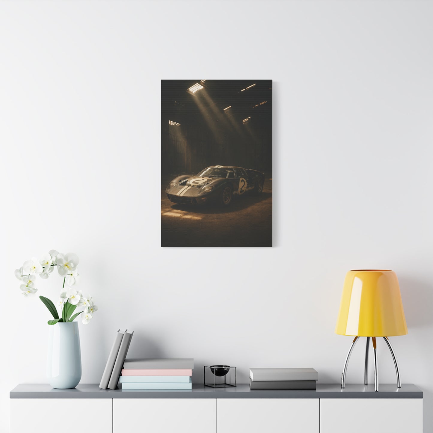 Canvas Print - Classic GT40 stored away in a barn