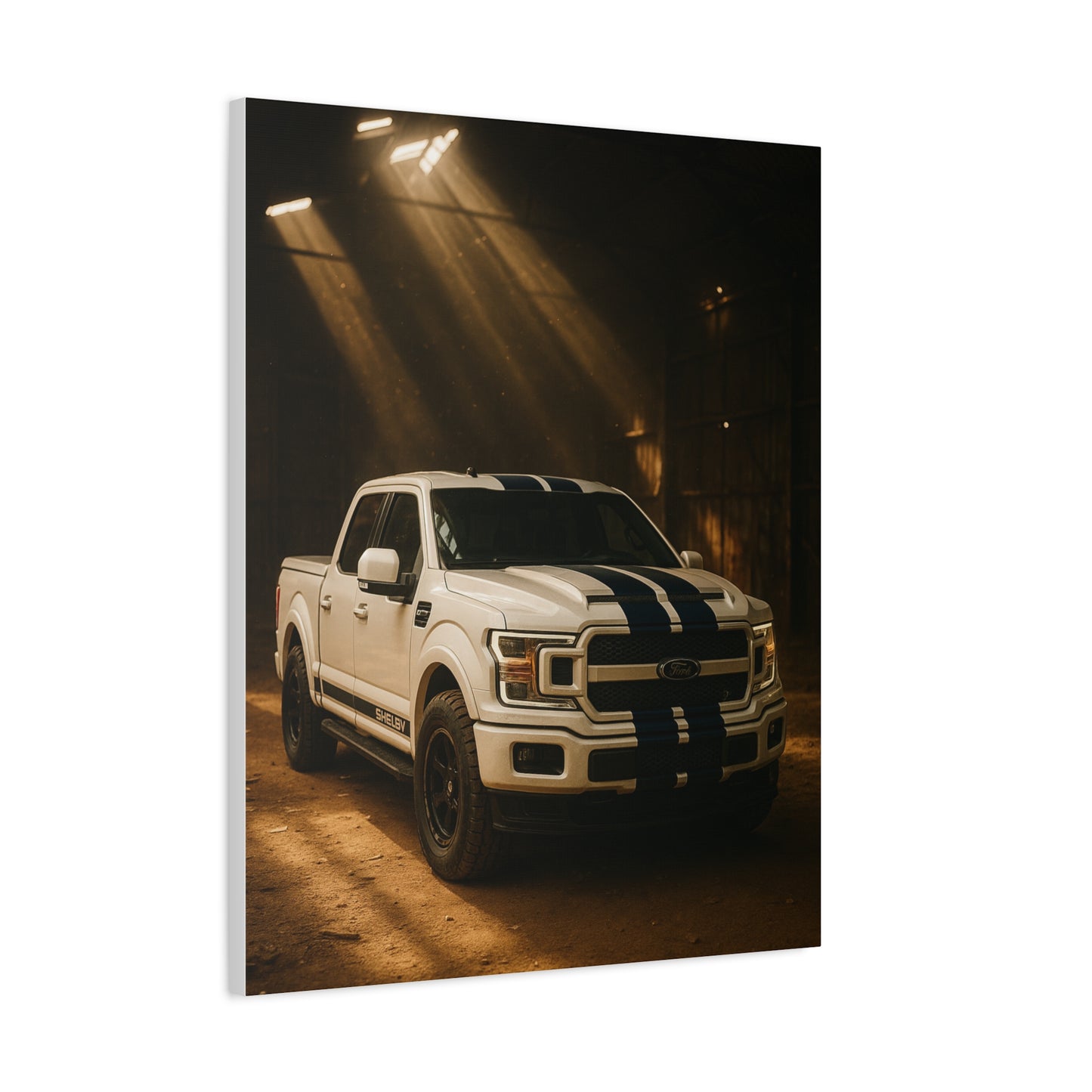 Canvas Print - Ford Shelby F-150 stored in a barn