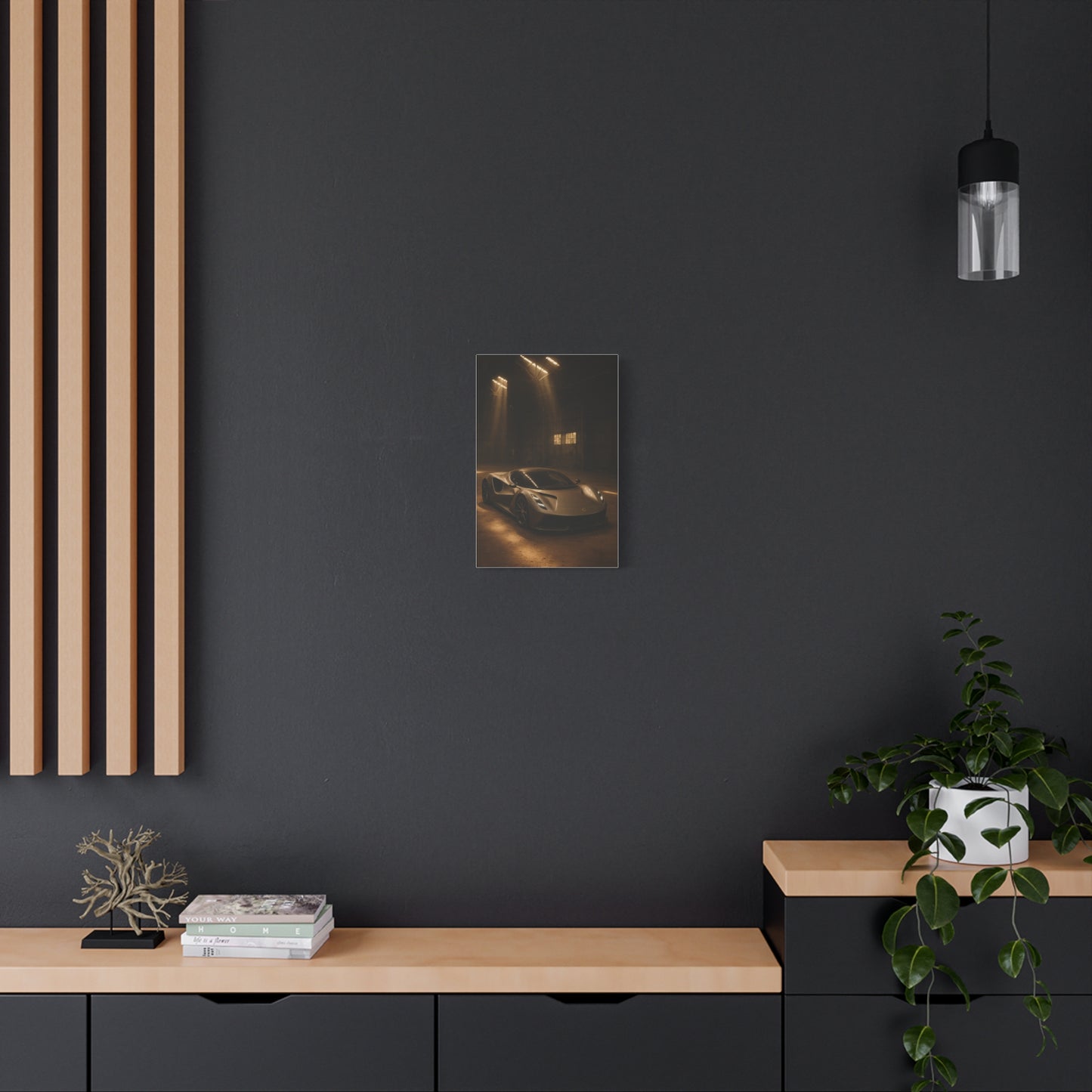 Canvas Print - Lotus Evija in a dusty barn