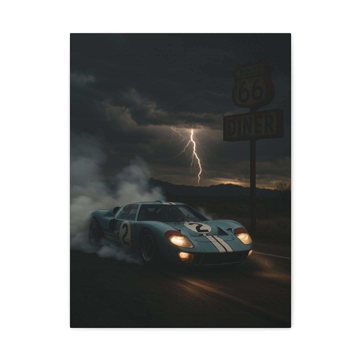 Canvas Print - Ford GT40 Doing a Burnout