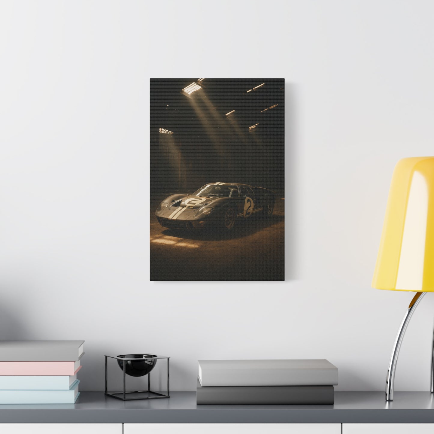 Canvas Print - Classic GT40 stored away in a barn