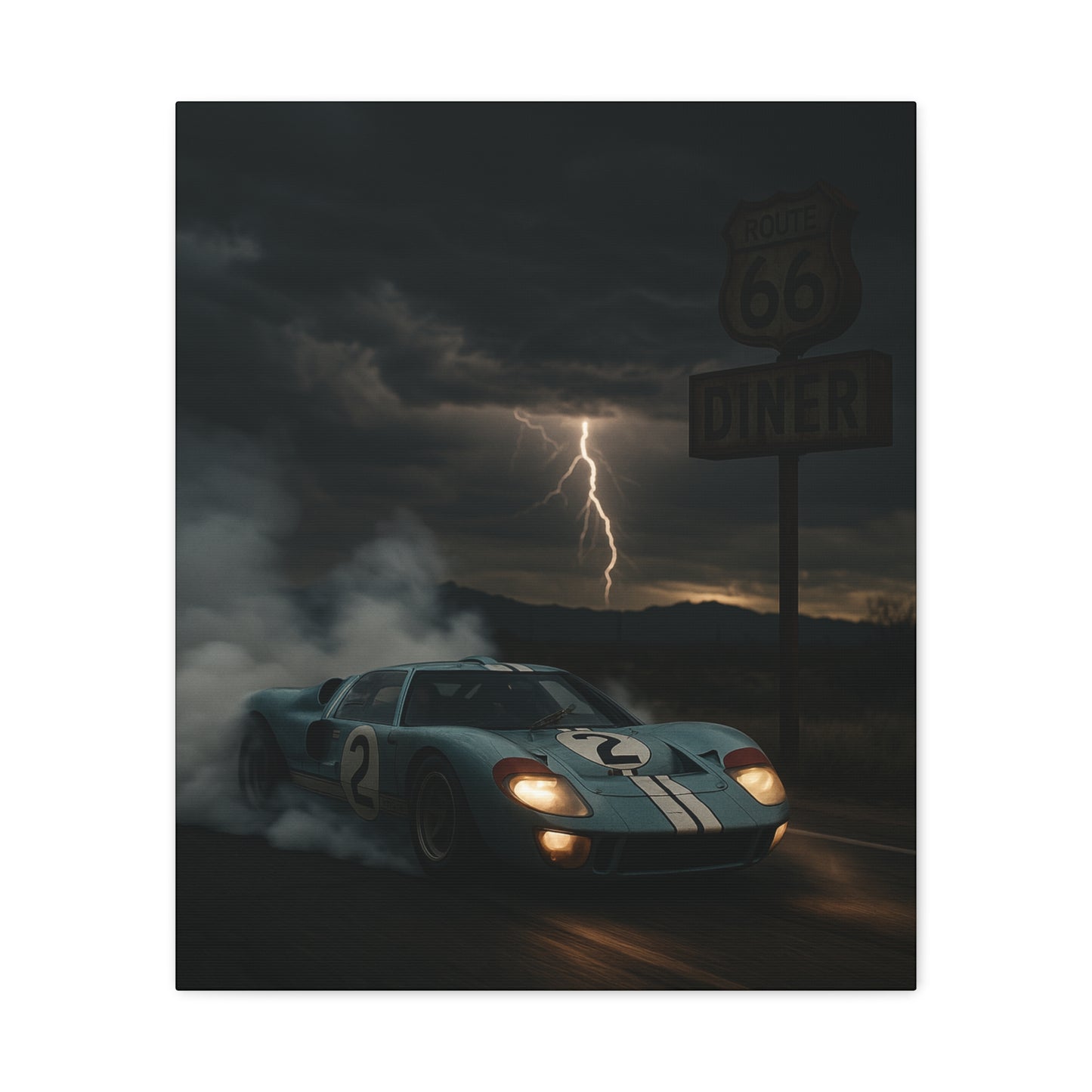 Canvas Print - Ford GT40 Doing a Burnout