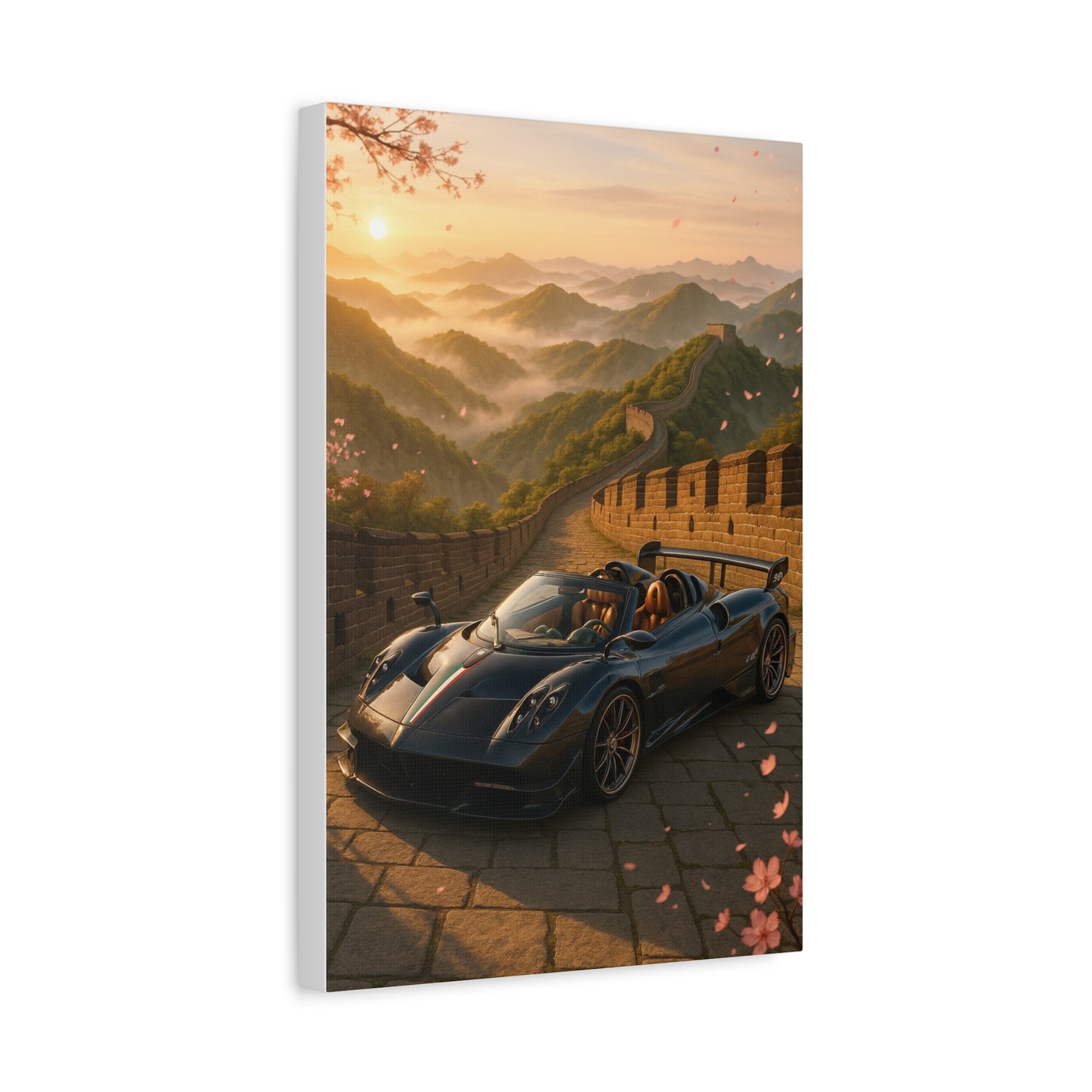 Canvas Wall Art - Pagani Huayra BC Roadster Chilling in Space