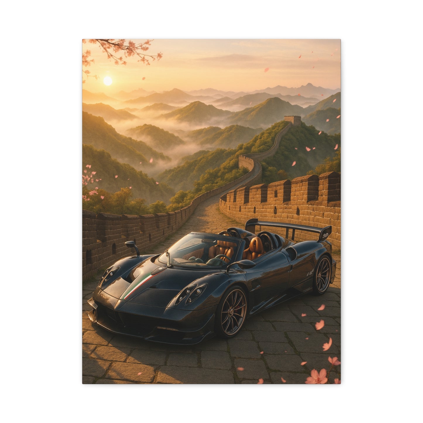 Canvas Wall Art - Pagani Huayra BC Roadster Chilling in Space