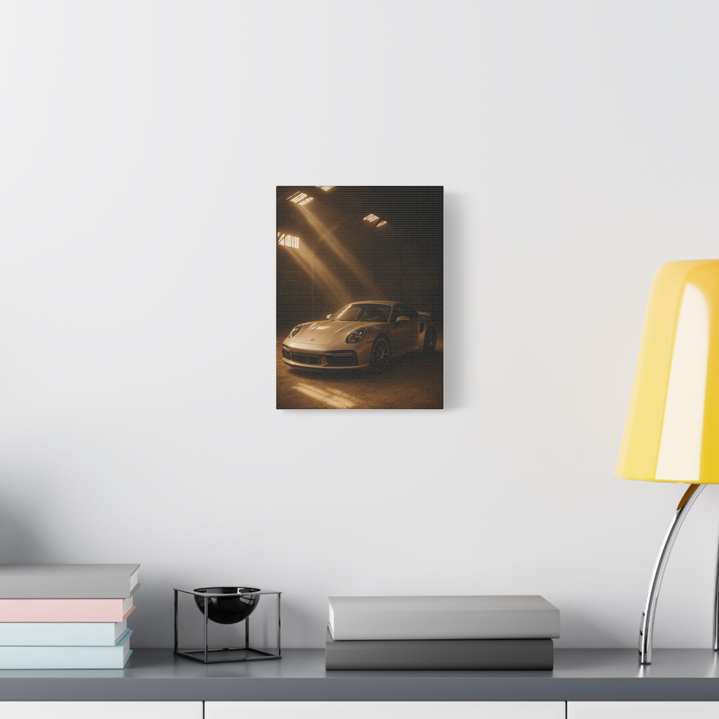 Canvas Print - Porsche 911 Turbo S(992) in a dusty barn