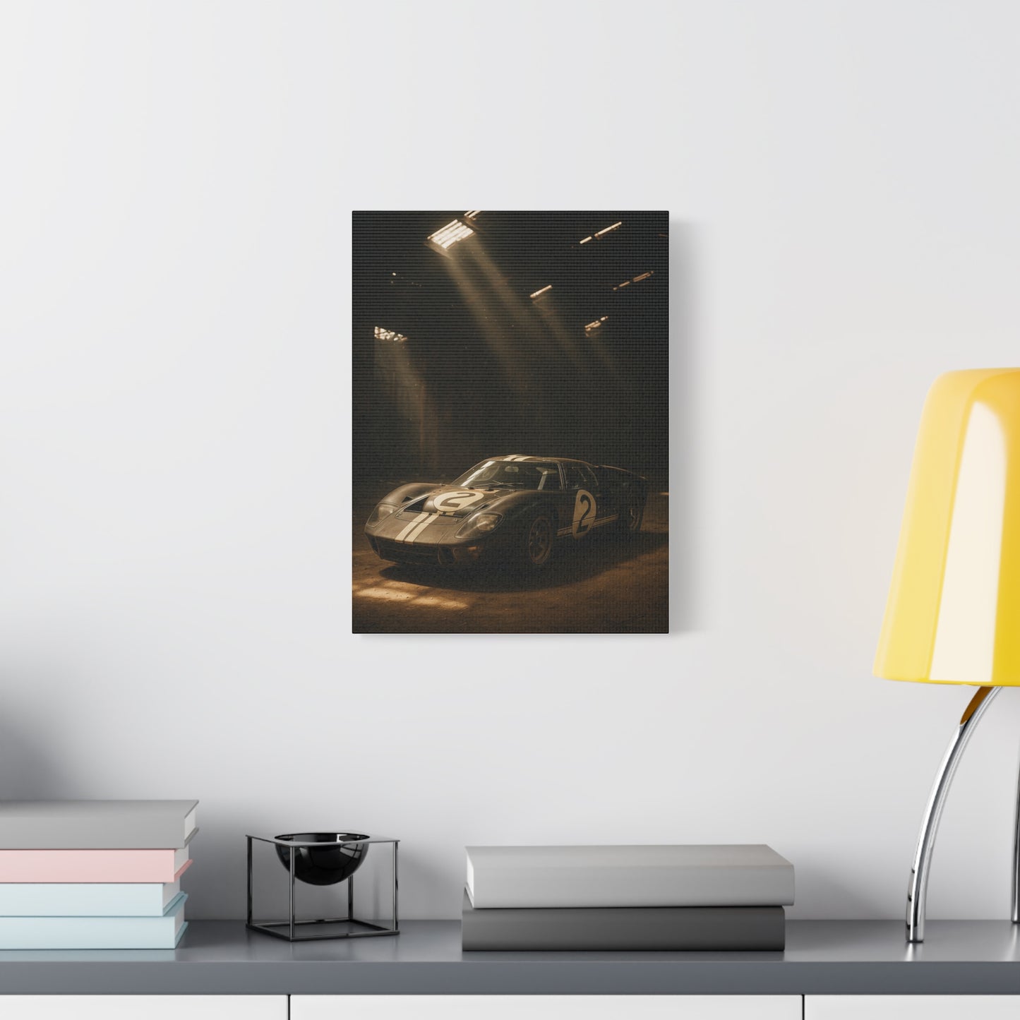 Canvas Print - Classic GT40 stored away in a barn
