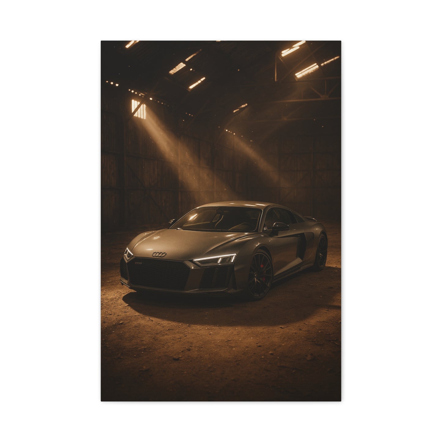 Canvas Art Print - Audi R8 in Barn