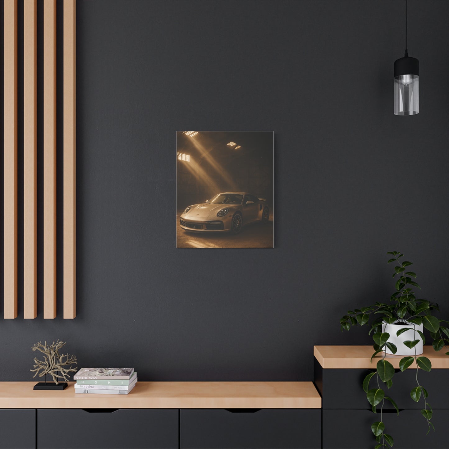Canvas Print - Porsche 911 Turbo S(992) in a dusty barn