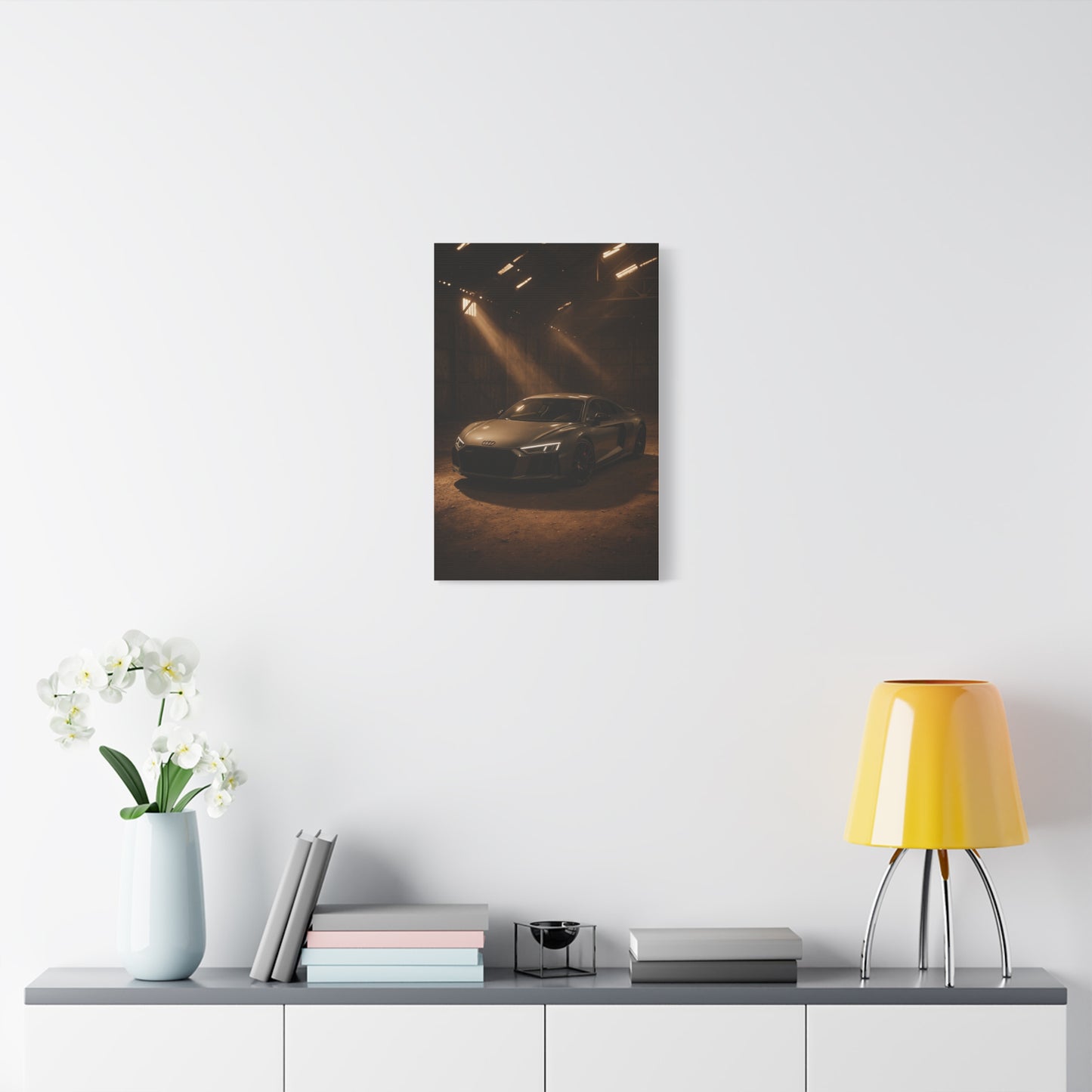 Canvas Art Print - Audi R8 in Barn