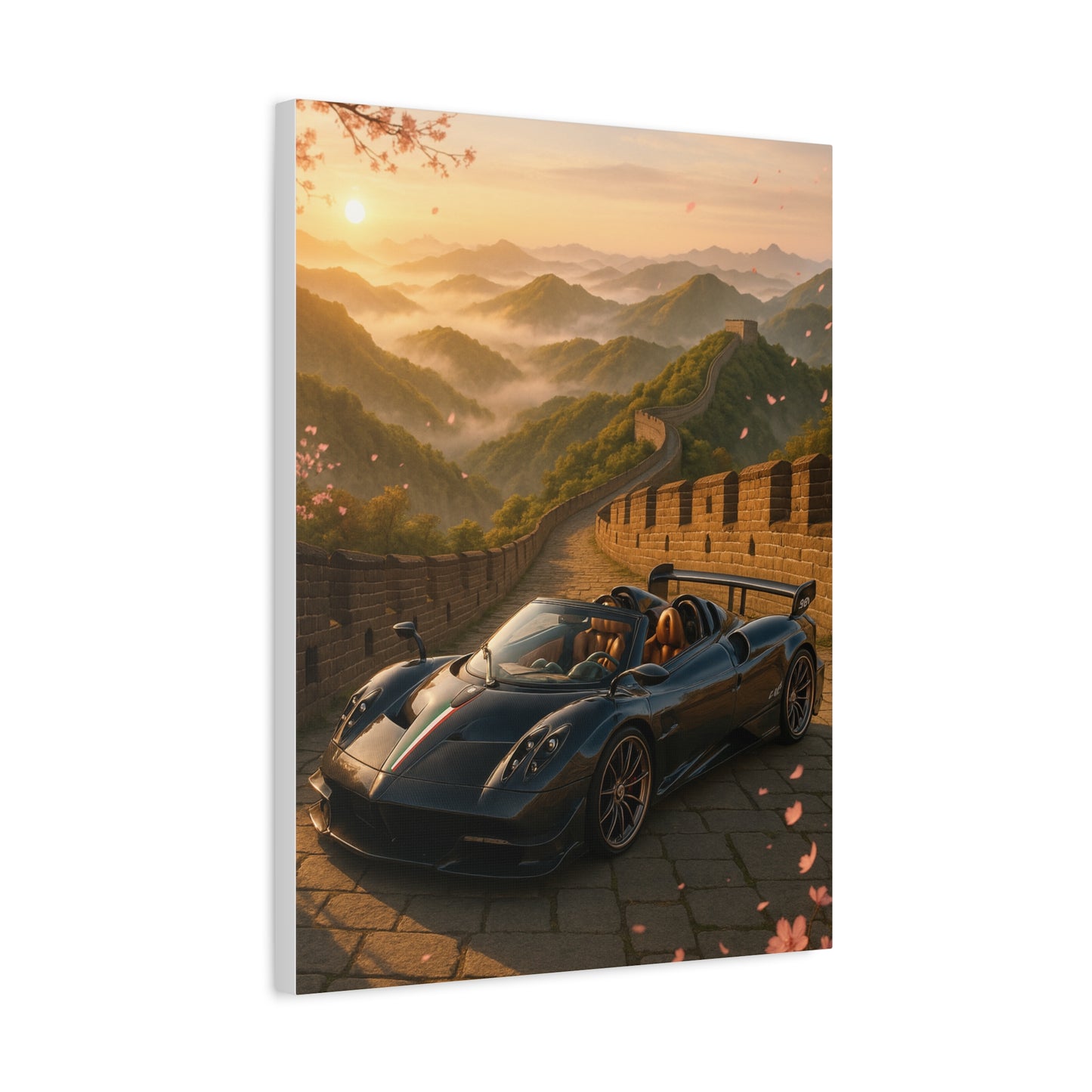 Canvas Wall Art - Pagani Huayra BC Roadster Chilling in Space