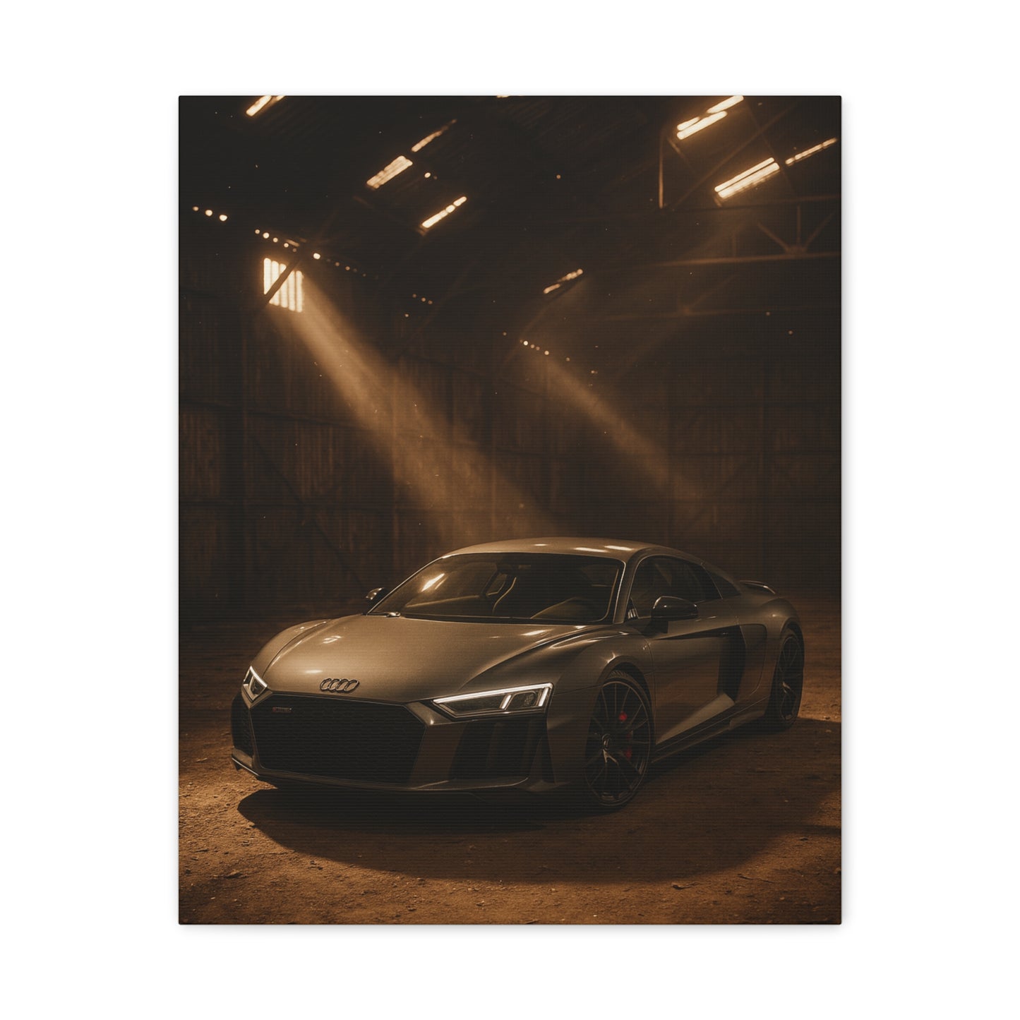 Canvas Art Print - Audi R8 in Barn