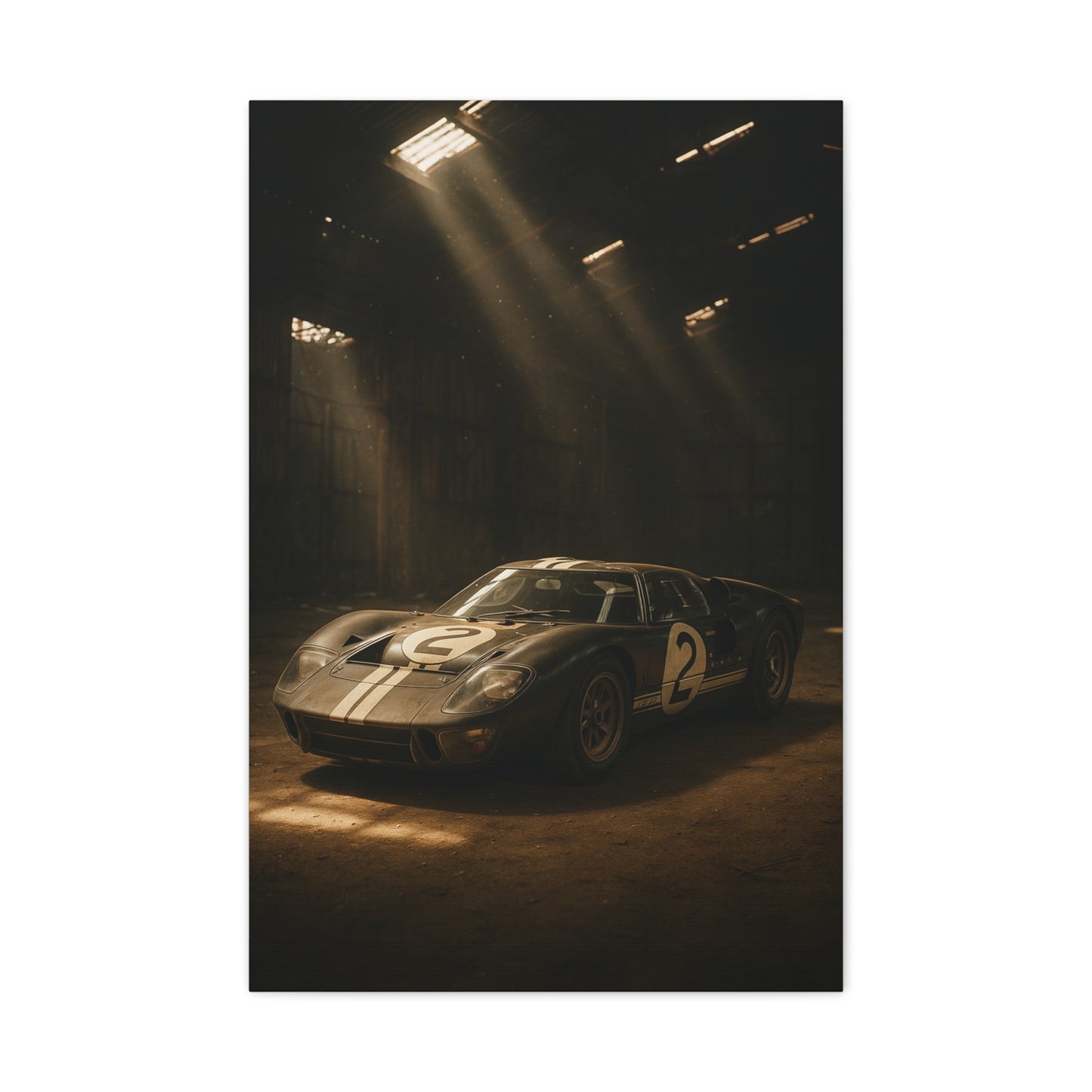 Canvas Print - Classic GT40 stored away in a barn