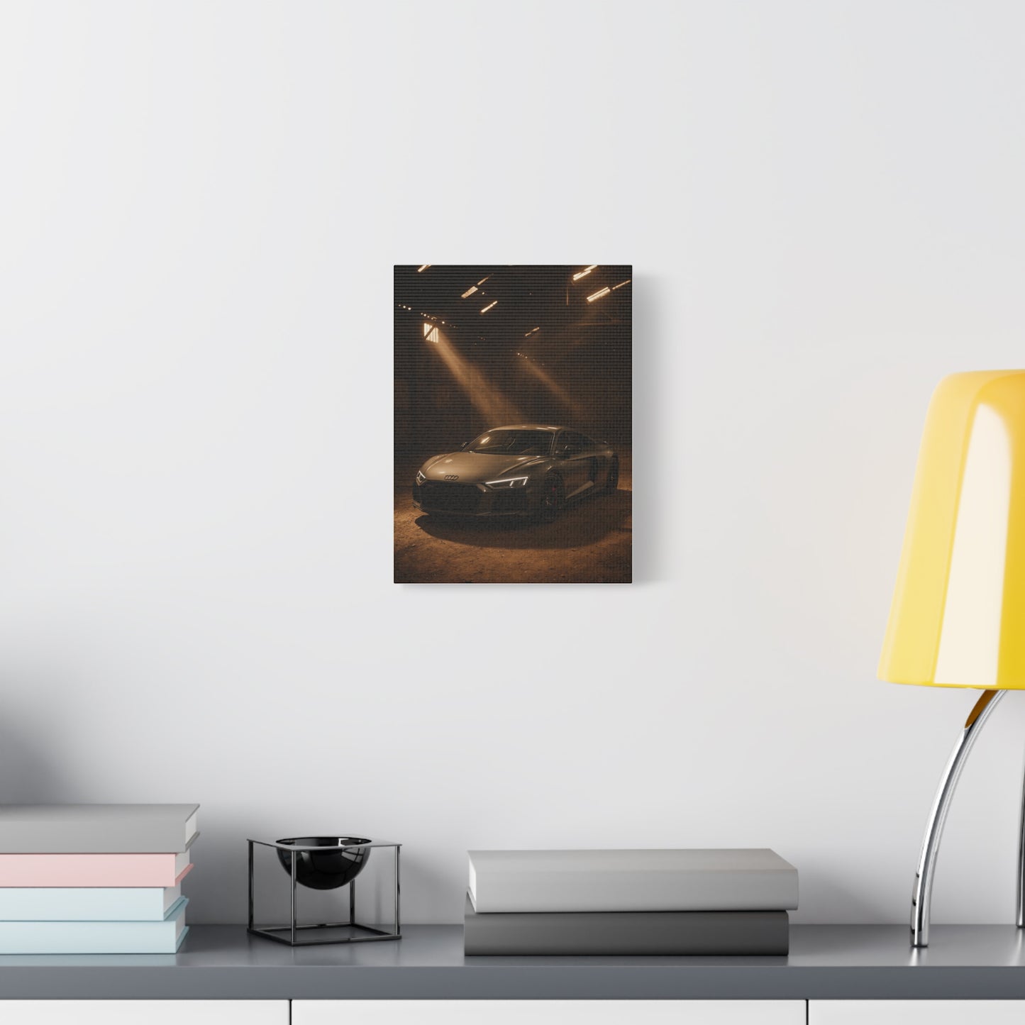 Canvas Art Print - Audi R8 in Barn