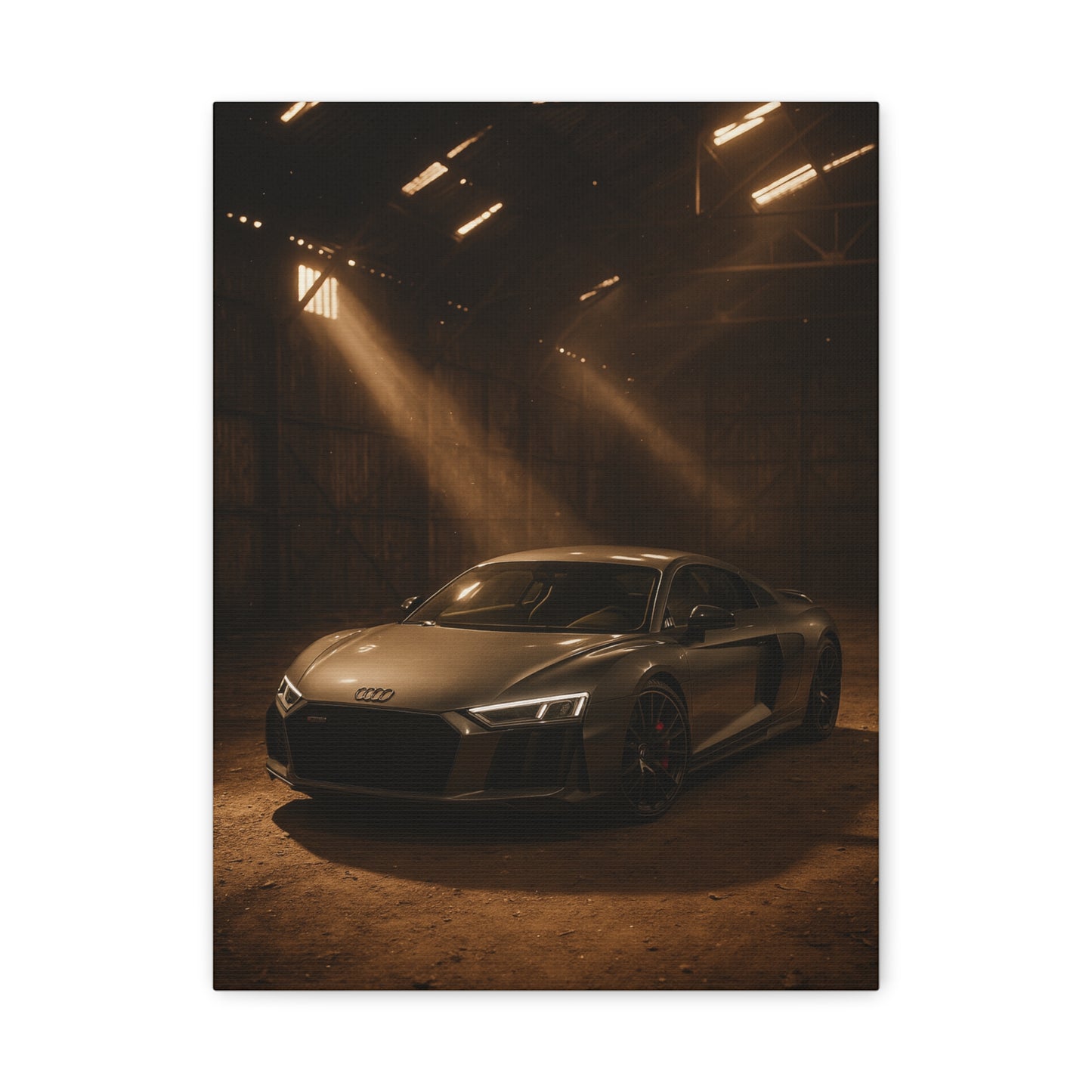 Canvas Art Print - Audi R8 in Barn