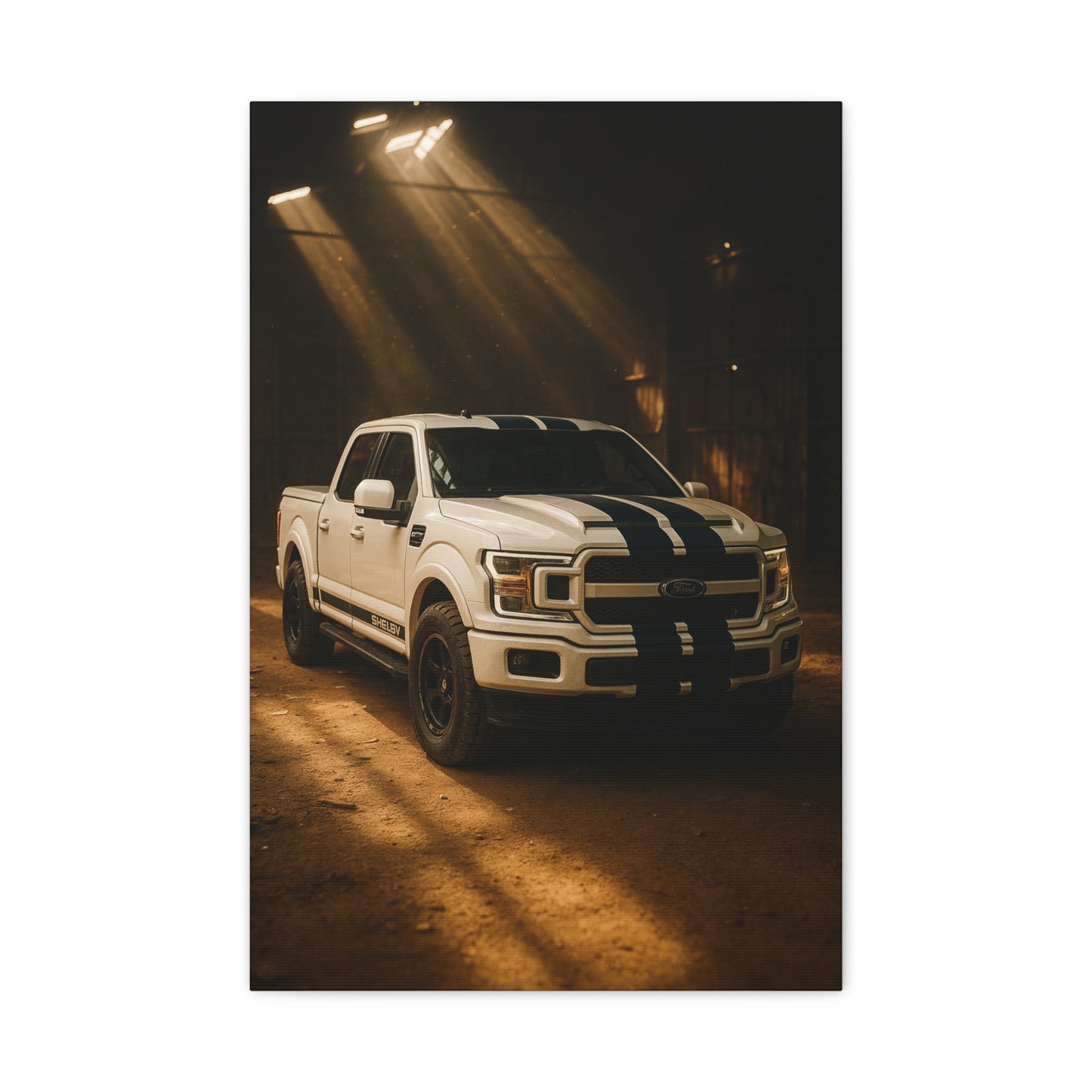 Canvas Print - Ford Shelby F-150 stored in a barn