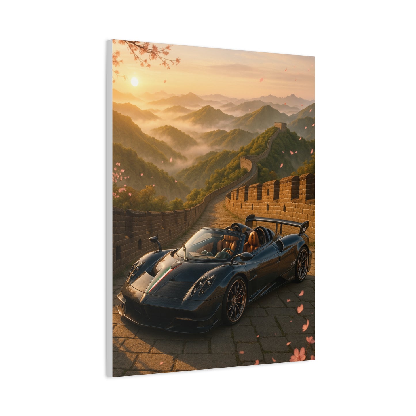 Canvas Wall Art - Pagani Huayra BC Roadster Chilling in Space