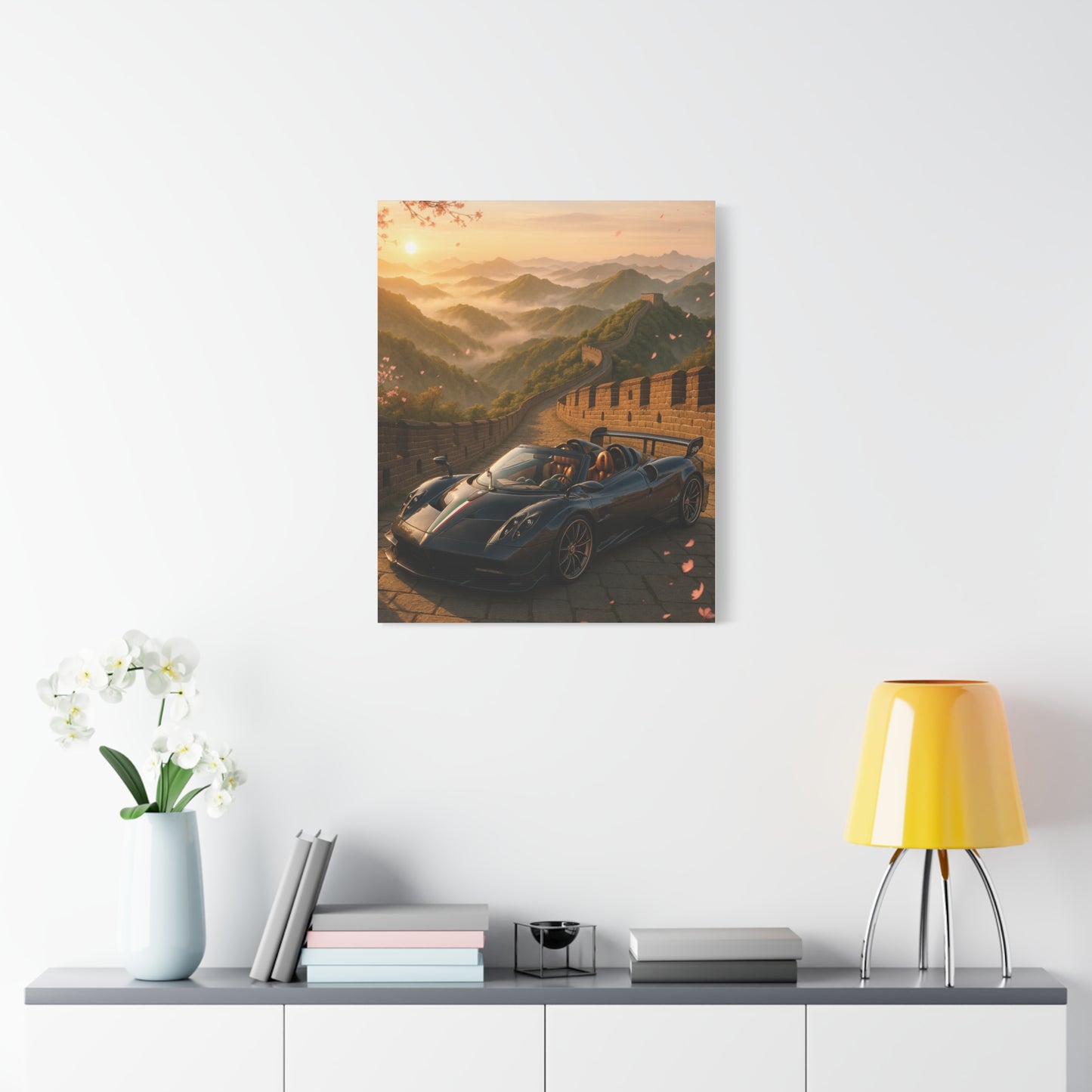 Canvas Wall Art - Pagani Huayra BC Roadster Chilling in Space
