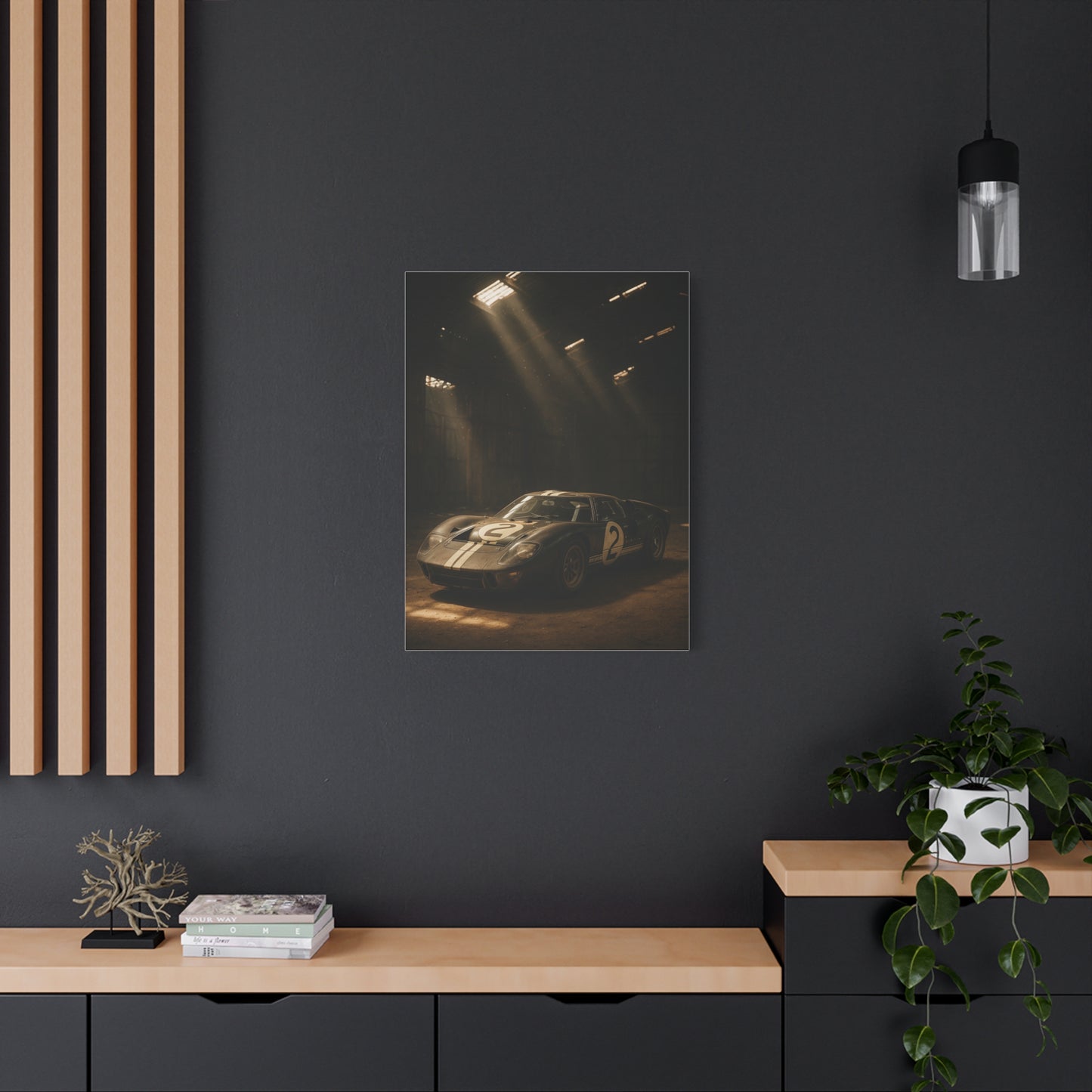 Canvas Print - Classic GT40 stored away in a barn